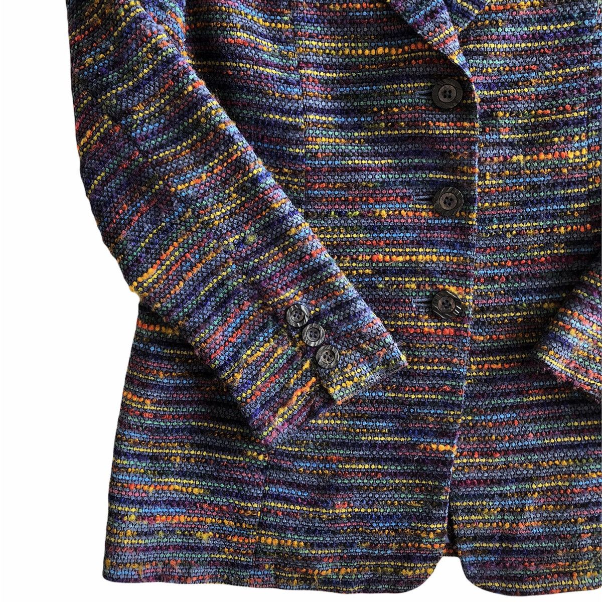 Japanese Brand Vintage Tweed Blazer Fabric Rainbow Multicalor Size US XS / EU 42 / 0 - 4 Thumbnail