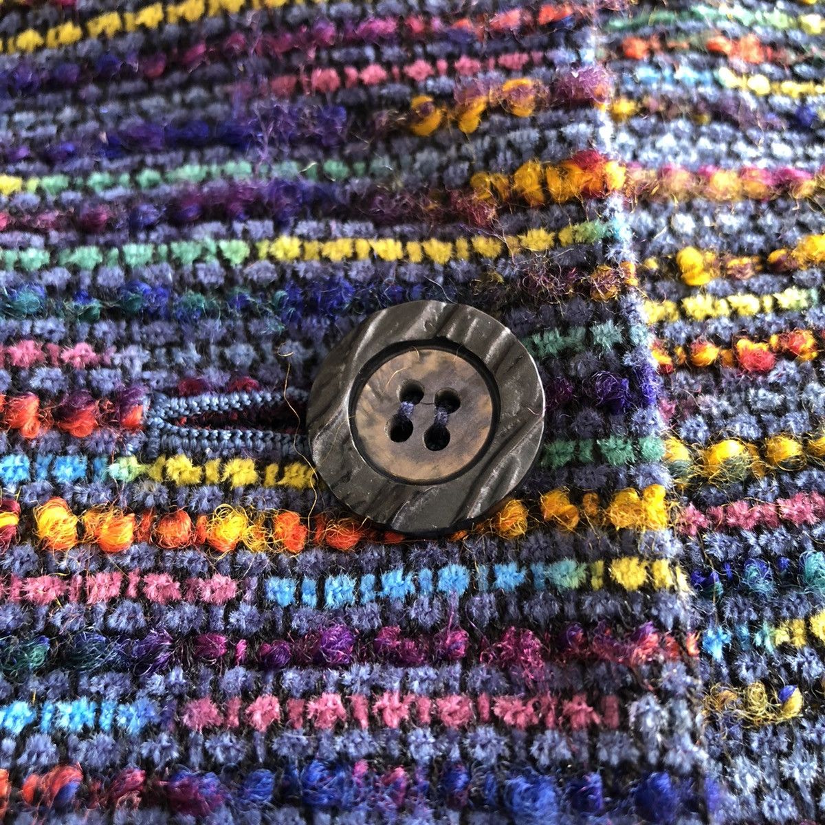 Japanese Brand Vintage Tweed Blazer Fabric Rainbow Multicalor Size US XS / EU 42 / 0 - 10 Thumbnail