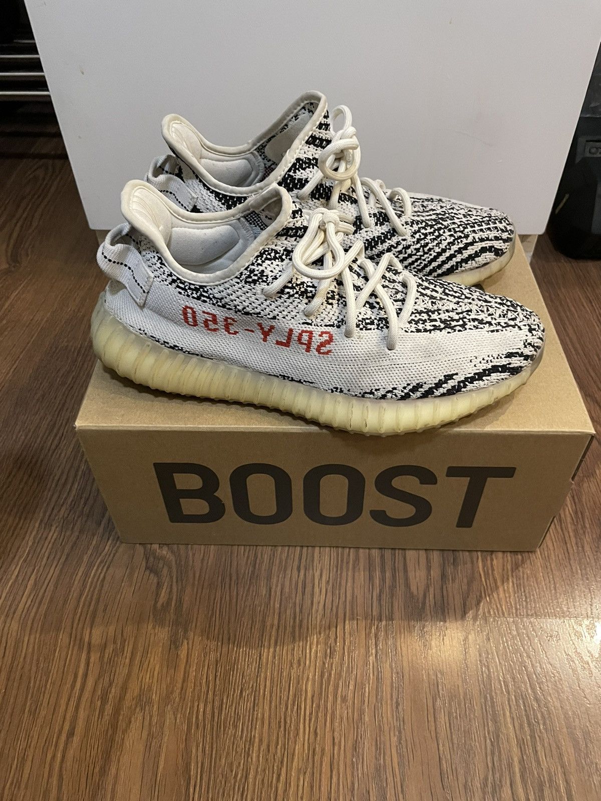 Adidas × Kanye West Adidas Yeezy Zebra 350 v2 Boost Size US 8 / EU 41 - 1 Thumbnail