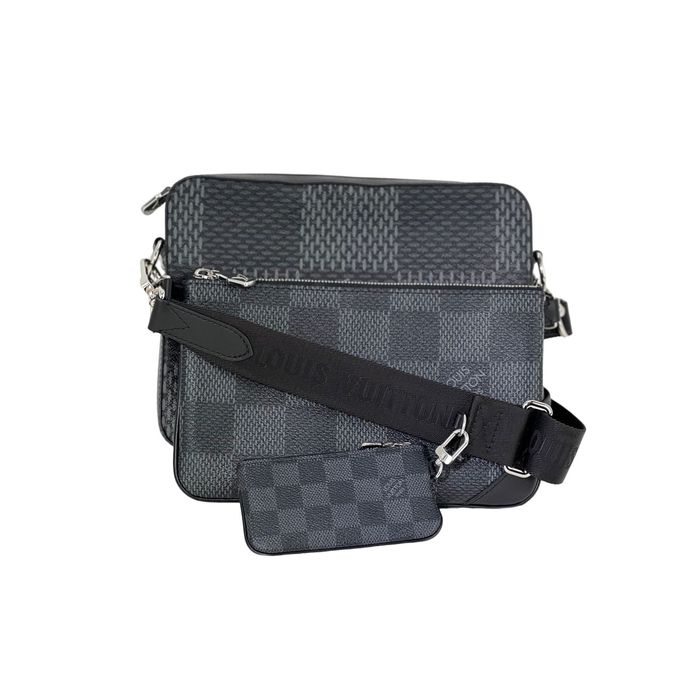 Louis Vuitton Mens Damier Graphite Daniel GM Messenger Bag Black