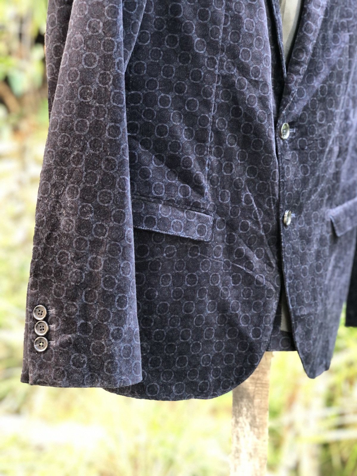 Japanese Brand Vintage M.F. Editorial Velvet Printed Blazer Rugged Size US M / EU 48-50 / 2 - 3 Thumbnail
