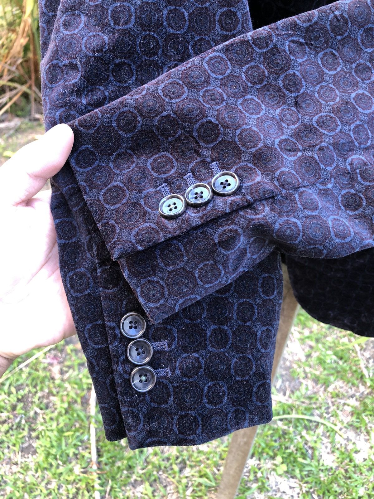 Japanese Brand Vintage M.F. Editorial Velvet Printed Blazer Rugged Size US M / EU 48-50 / 2 - 8 Thumbnail