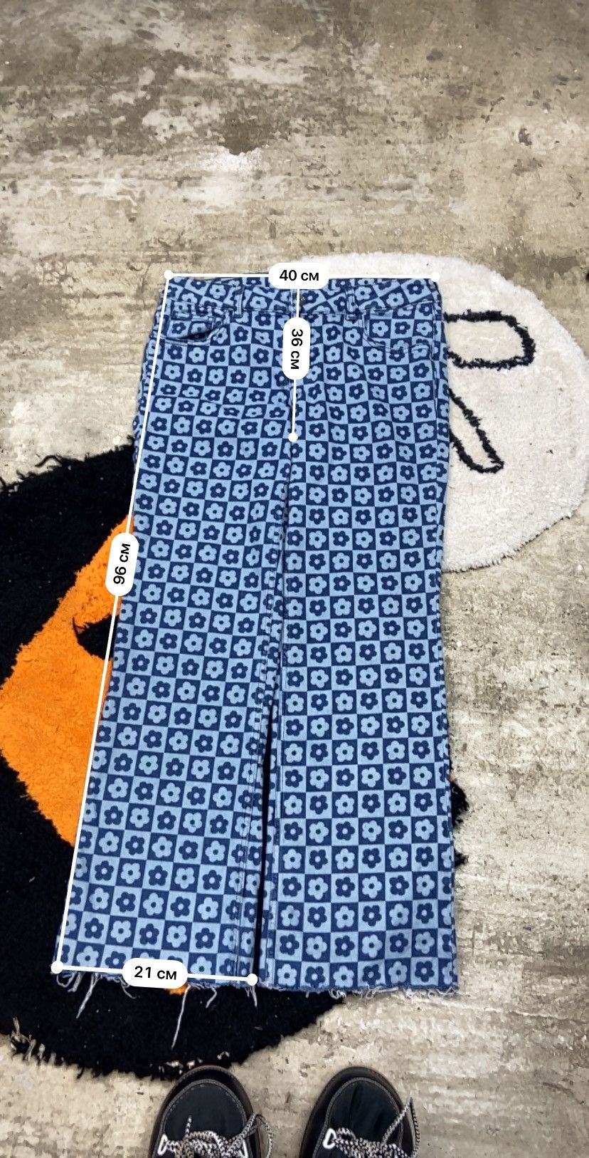 Vintage FLARE FLOWERS BAGGY AMAZING CHILL FIT Y2K PANTS - № 3039 Size US 30 / EU 46 - 5 Thumbnail