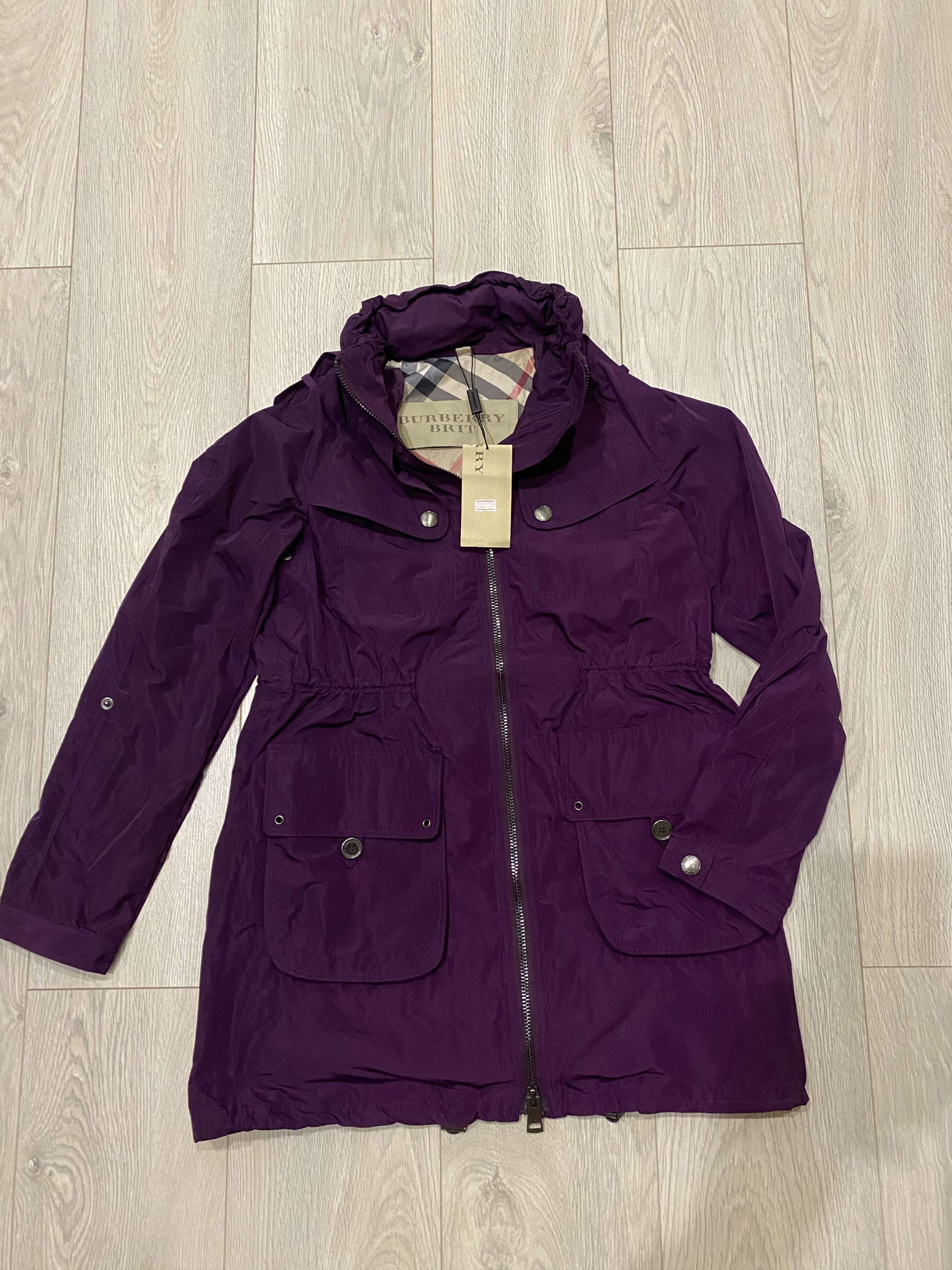 image of Burberry Brit Purple Jacket New, Women's (Size Large)