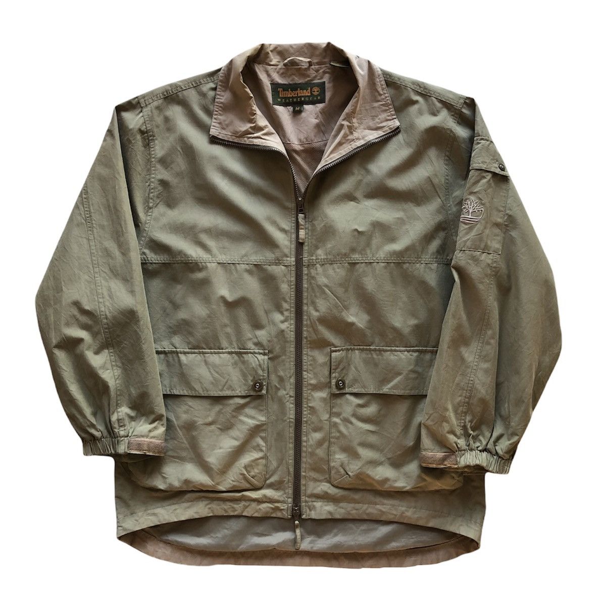 image of Y2K Timberland Windbreaker Weathergear in Olive Green, Men's (Size XL)
