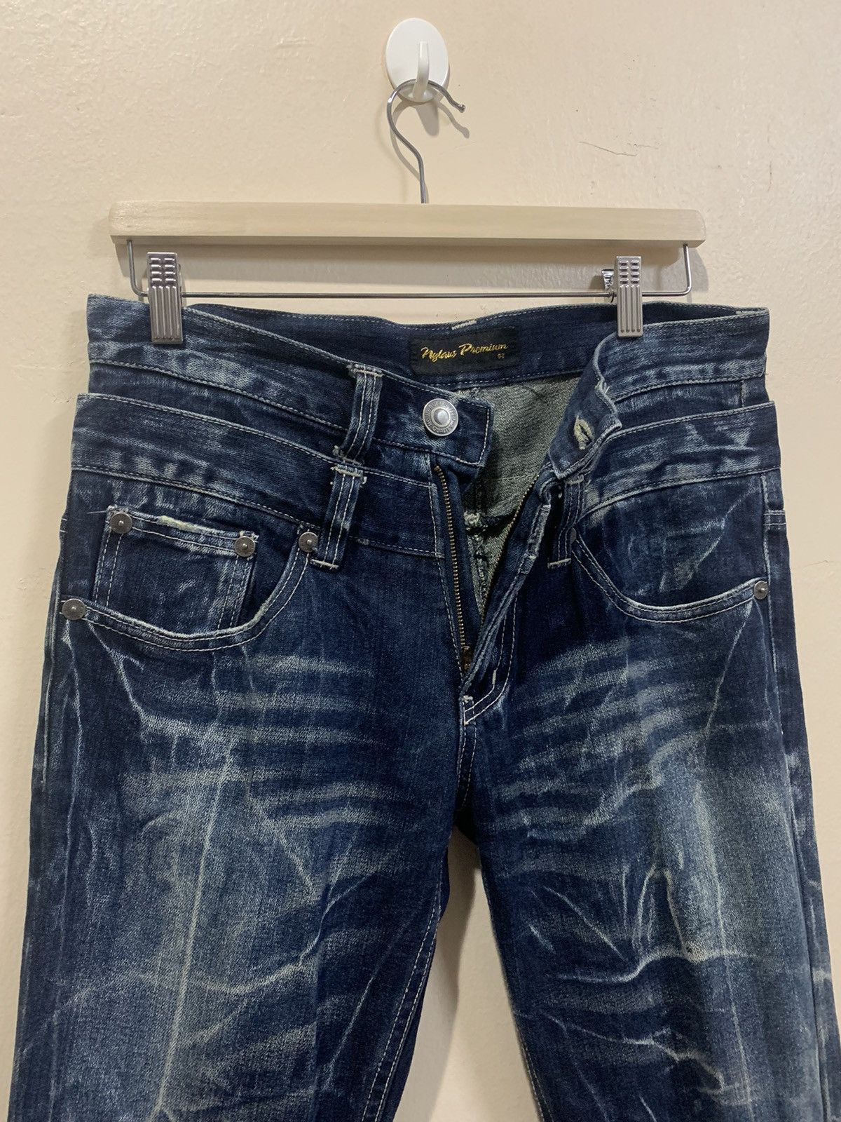 Japanese Brand × Vintage VTG Nylaus Double Waist Distressed Denim Size US 32 / EU 48 - 8 Thumbnail