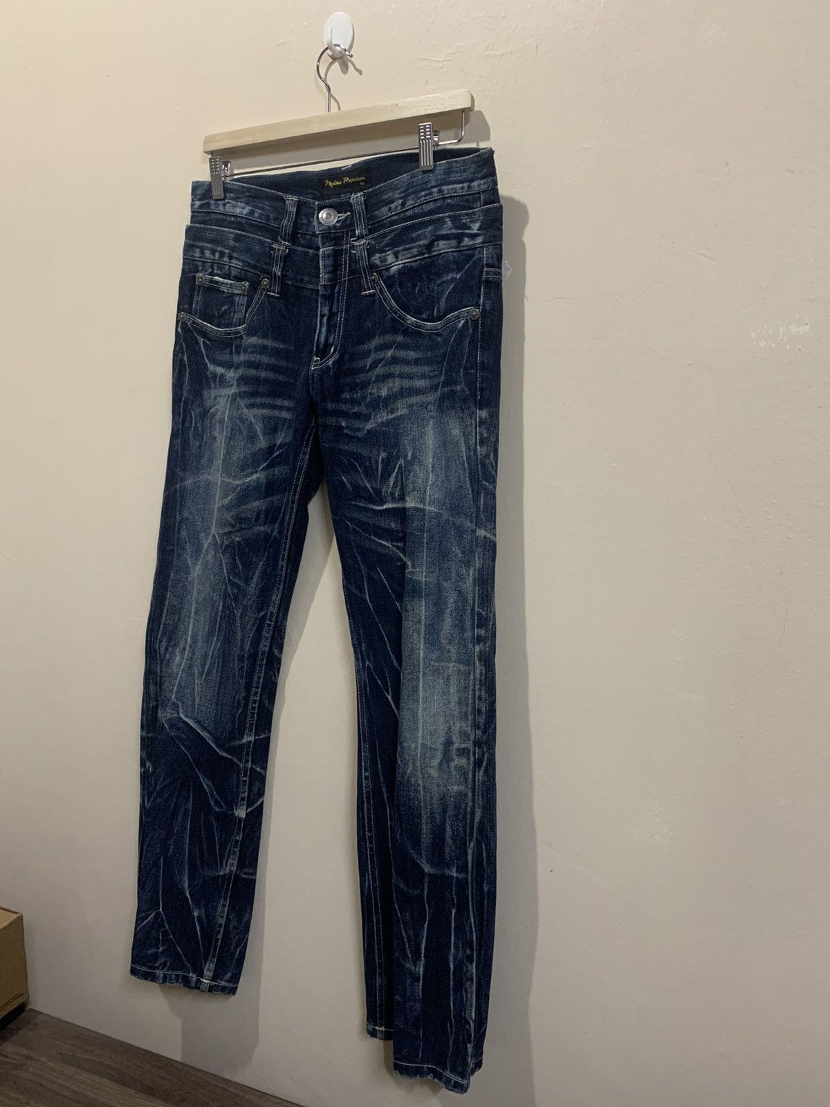 Japanese Brand × Vintage VTG Nylaus Double Waist Distressed Denim Size US 32 / EU 48 - 6 Thumbnail