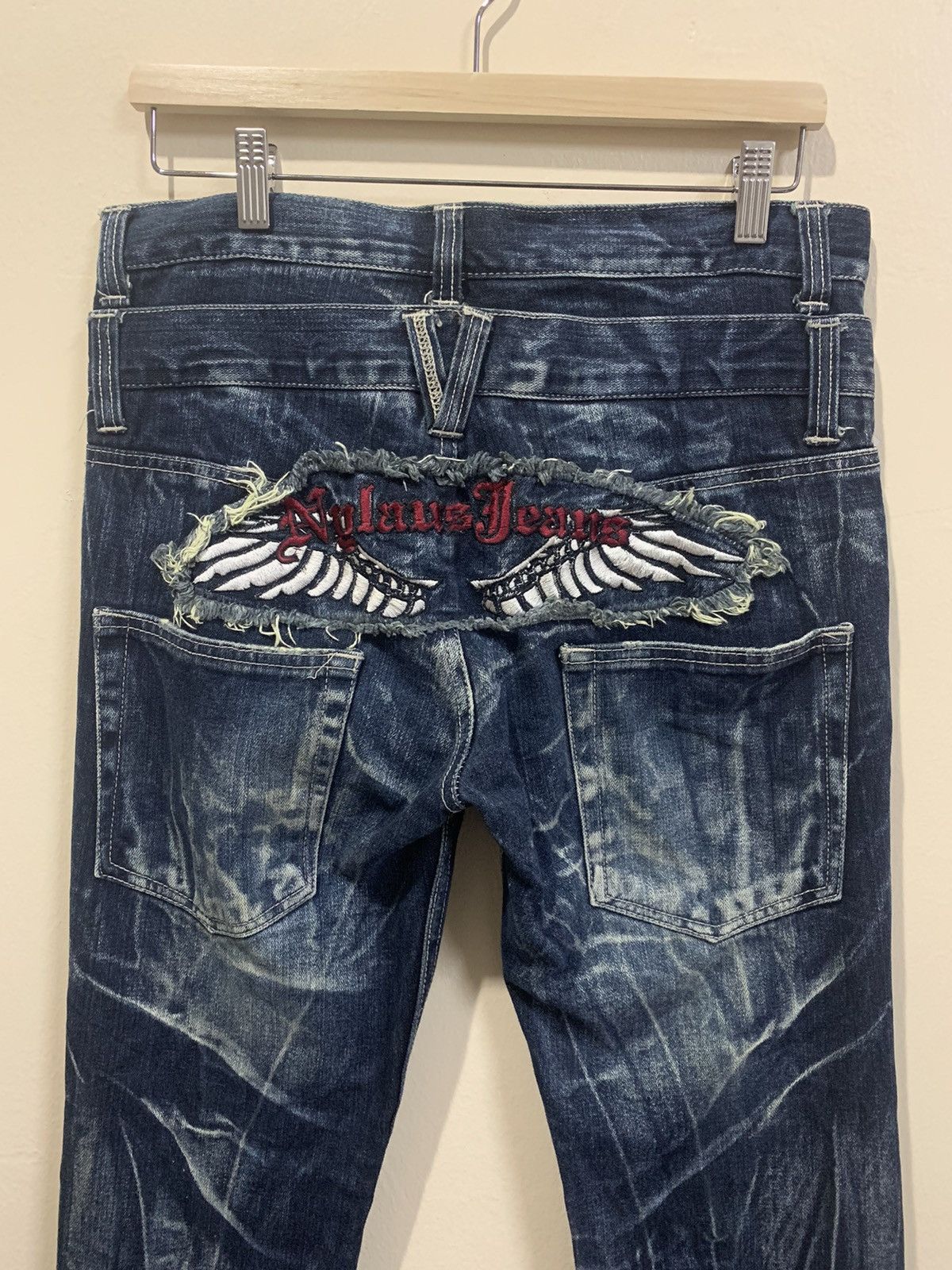 Japanese Brand × Vintage VTG Nylaus Double Waist Distressed Denim Size US 32 / EU 48 - 2 Thumbnail
