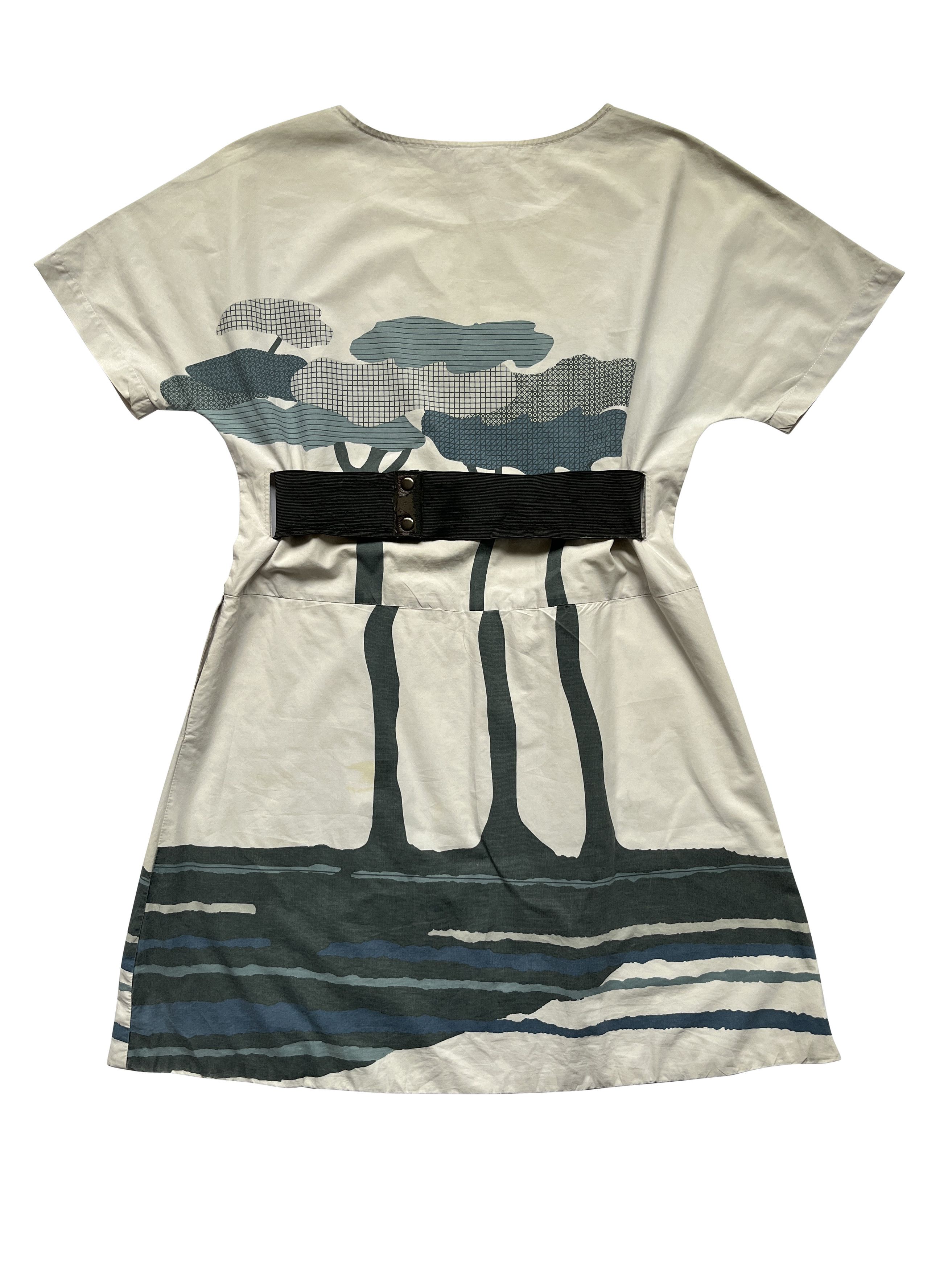 Marni ⚡️QUICK SALE⚡️Marni Off-White with Blue Dress with Belt Size S / US 4 / IT 40 - 2 Thumbnail