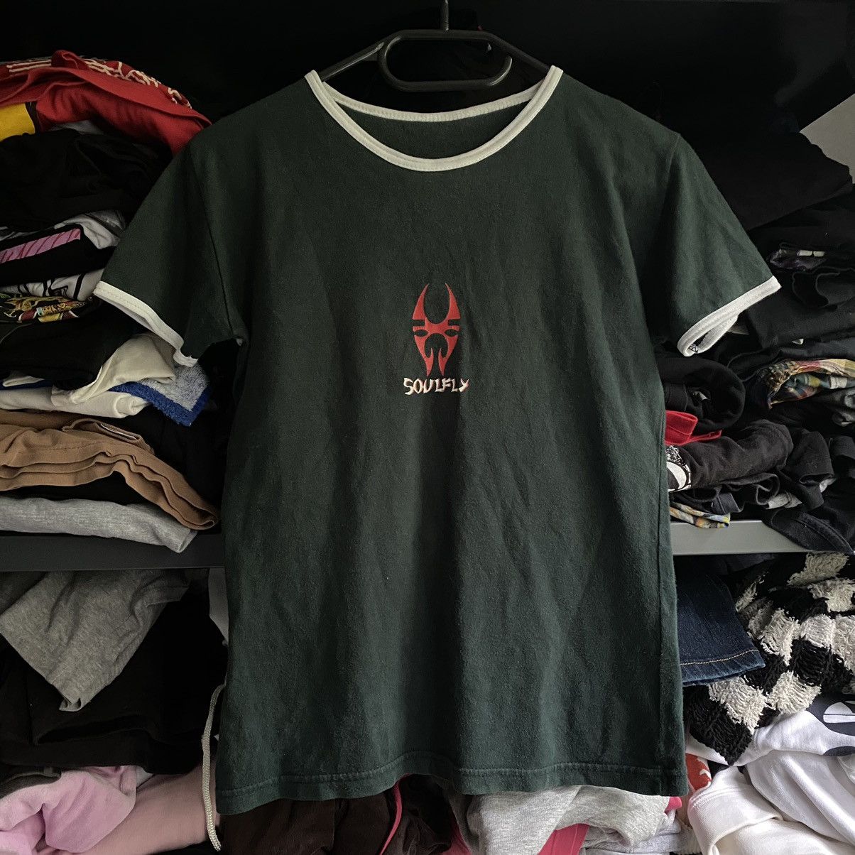 Band Tees VINTAGE 90s SOULFLY GROOVE METAL BAND GREEN T SHIRT TOP Size L / US 10 / IT 46 - 1 Thumbnail