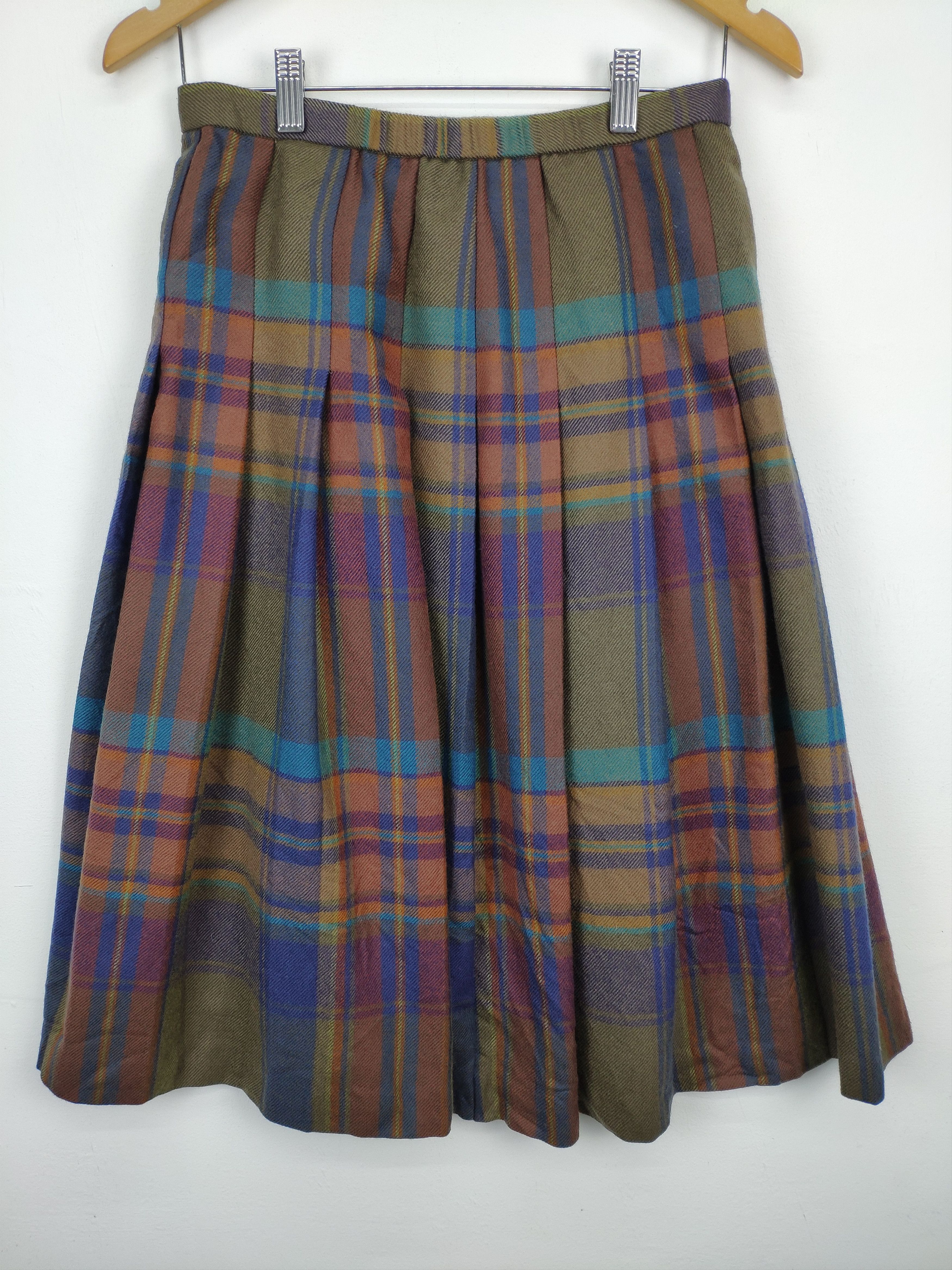 Designer × Japanese Brand Vintage Midi Skirt Skater Unbranded Burberry Style Size 26" / US 2 / IT 38 - 3 Thumbnail