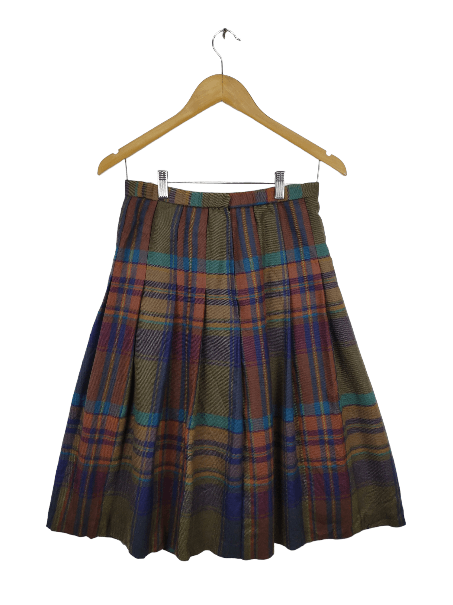 Designer × Japanese Brand Vintage Midi Skirt Skater Unbranded Burberry Style Size 26" / US 2 / IT 38 - 2 Thumbnail