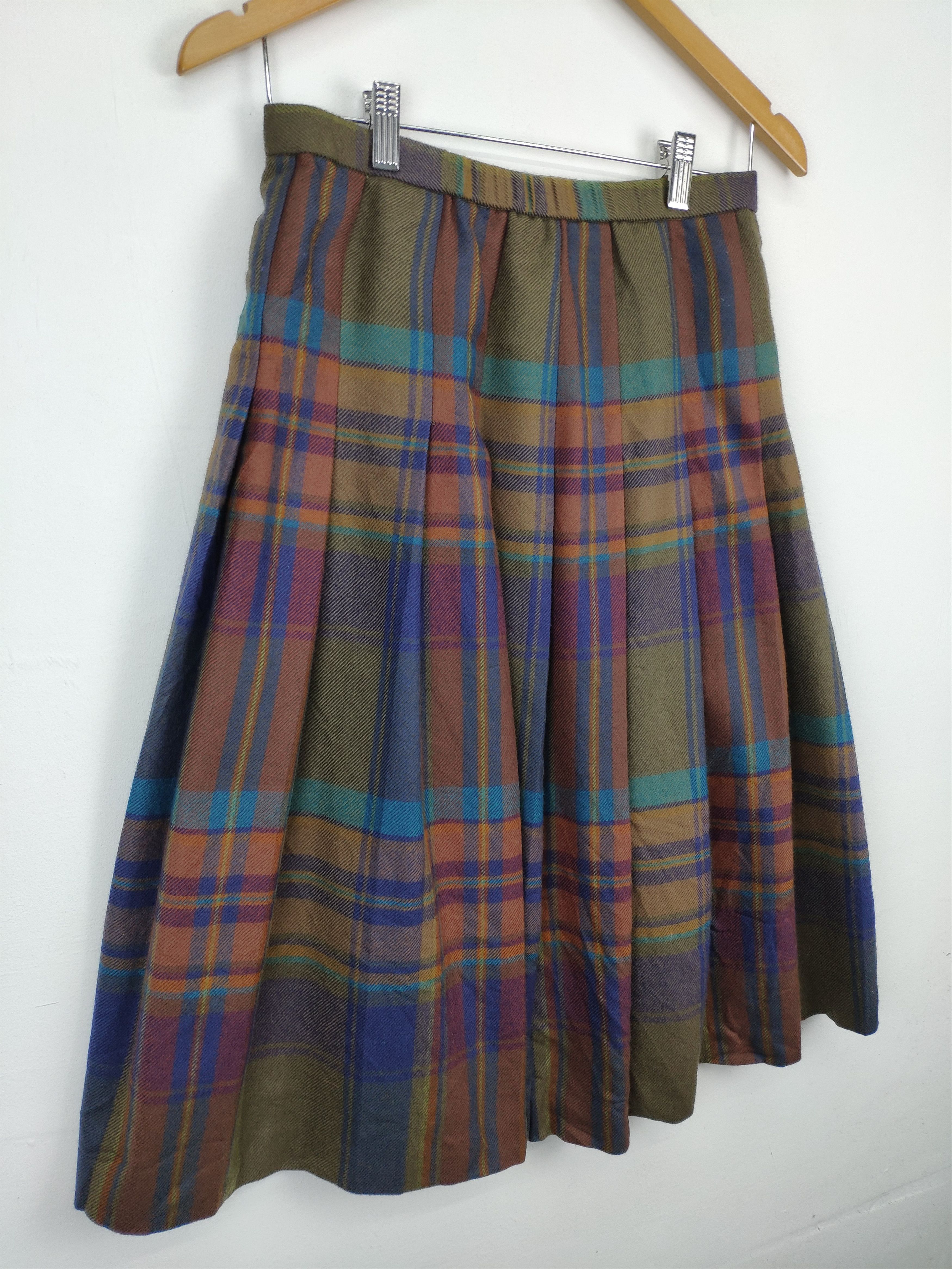 Designer × Japanese Brand Vintage Midi Skirt Skater Unbranded Burberry Style Size 26" / US 2 / IT 38 - 5 Thumbnail