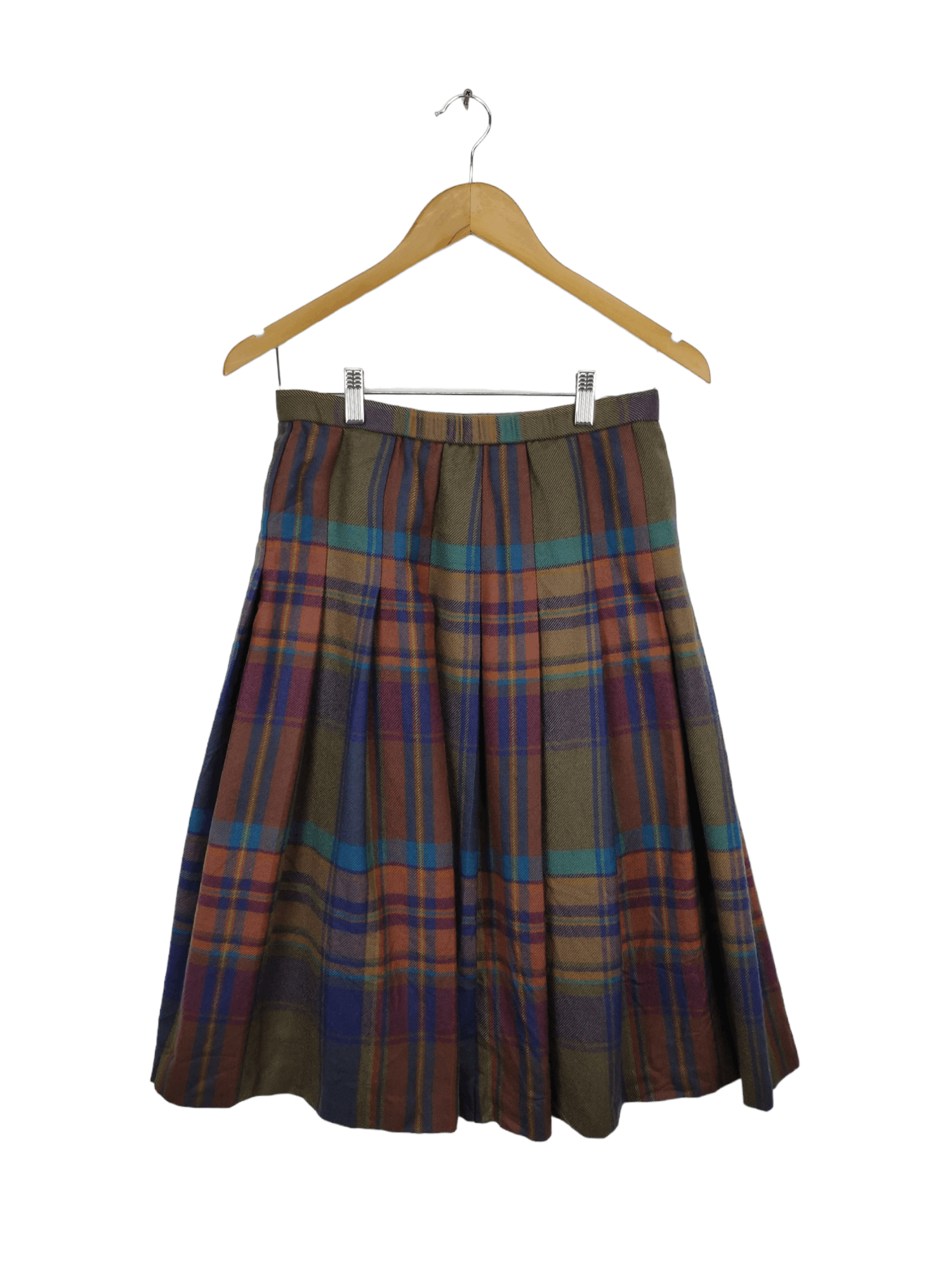 image of Avant Garde Vintage Midi Skirt Skater Unbranded Burberry Style, Women's (Size 26)