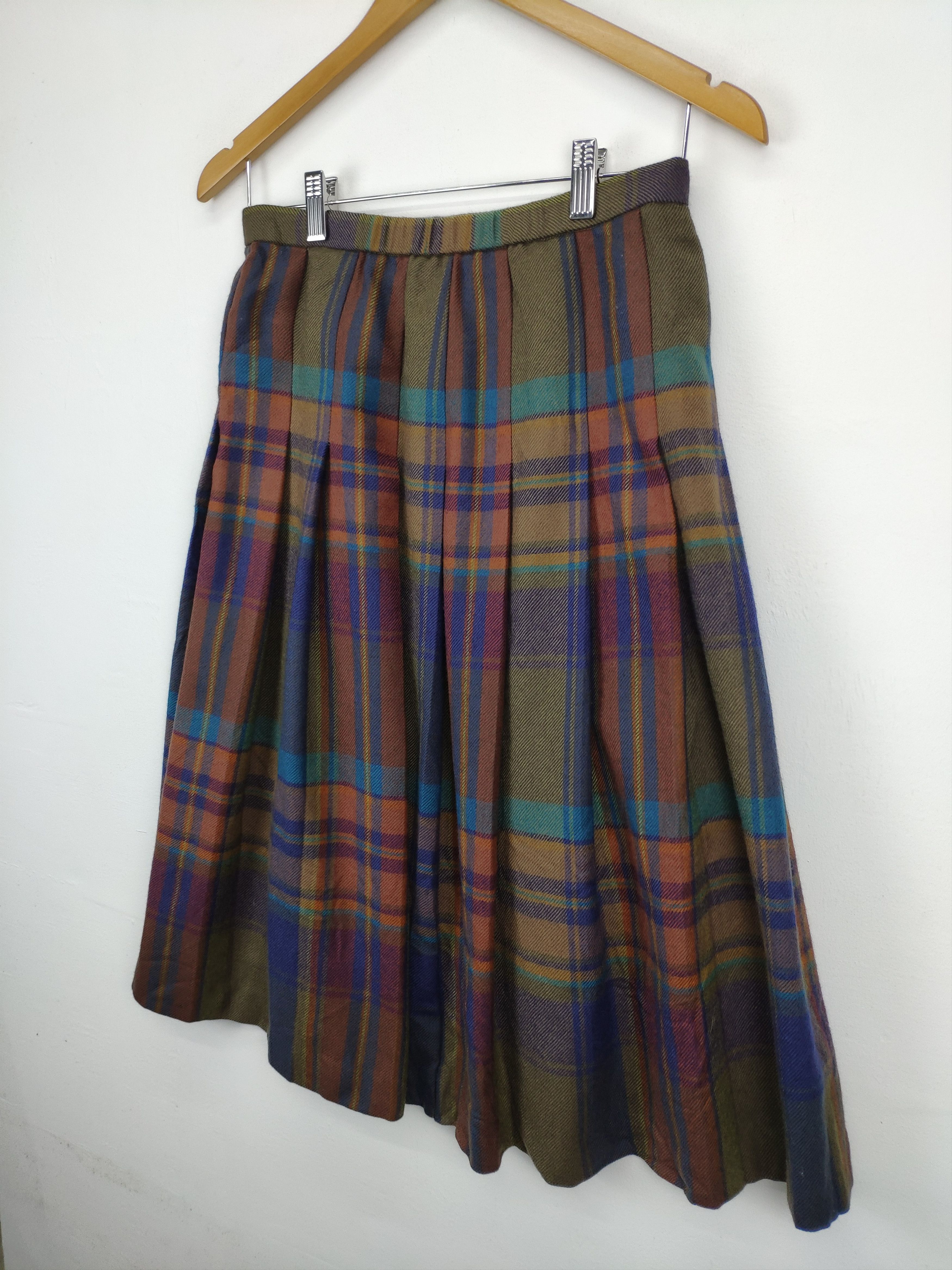 Designer × Japanese Brand Vintage Midi Skirt Skater Unbranded Burberry Style Size 26" / US 2 / IT 38 - 4 Thumbnail