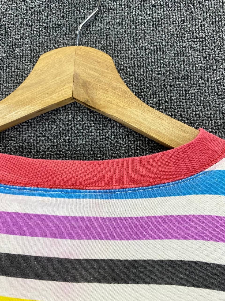 Disney Vintage Mickey Mouse Multi Colour Over Striped Tee T Shirts Size US M / EU 48-50 / 2 - 8 Thumbnail