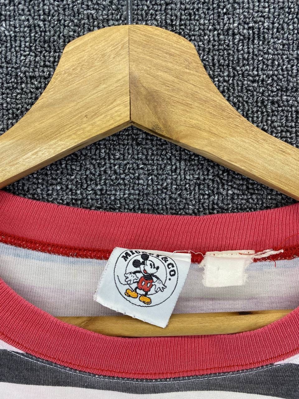 Disney Vintage Mickey Mouse Multi Colour Over Striped Tee T Shirts Size US M / EU 48-50 / 2 - 6 Thumbnail