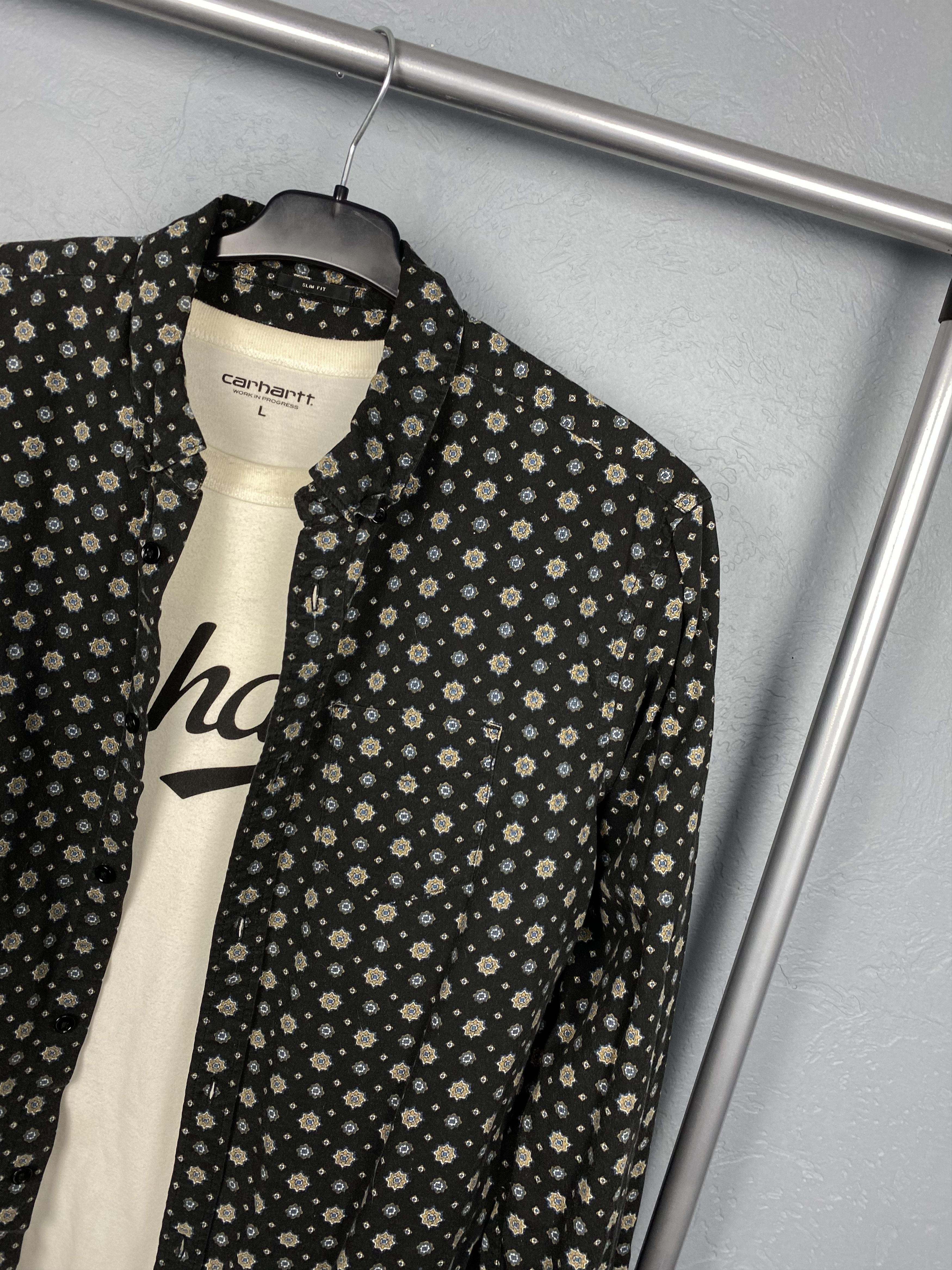 Allsaints Allsaints Mens Printed Long Sleeve Shirt Size US M / EU 48-50 / 2 - 2 Thumbnail
