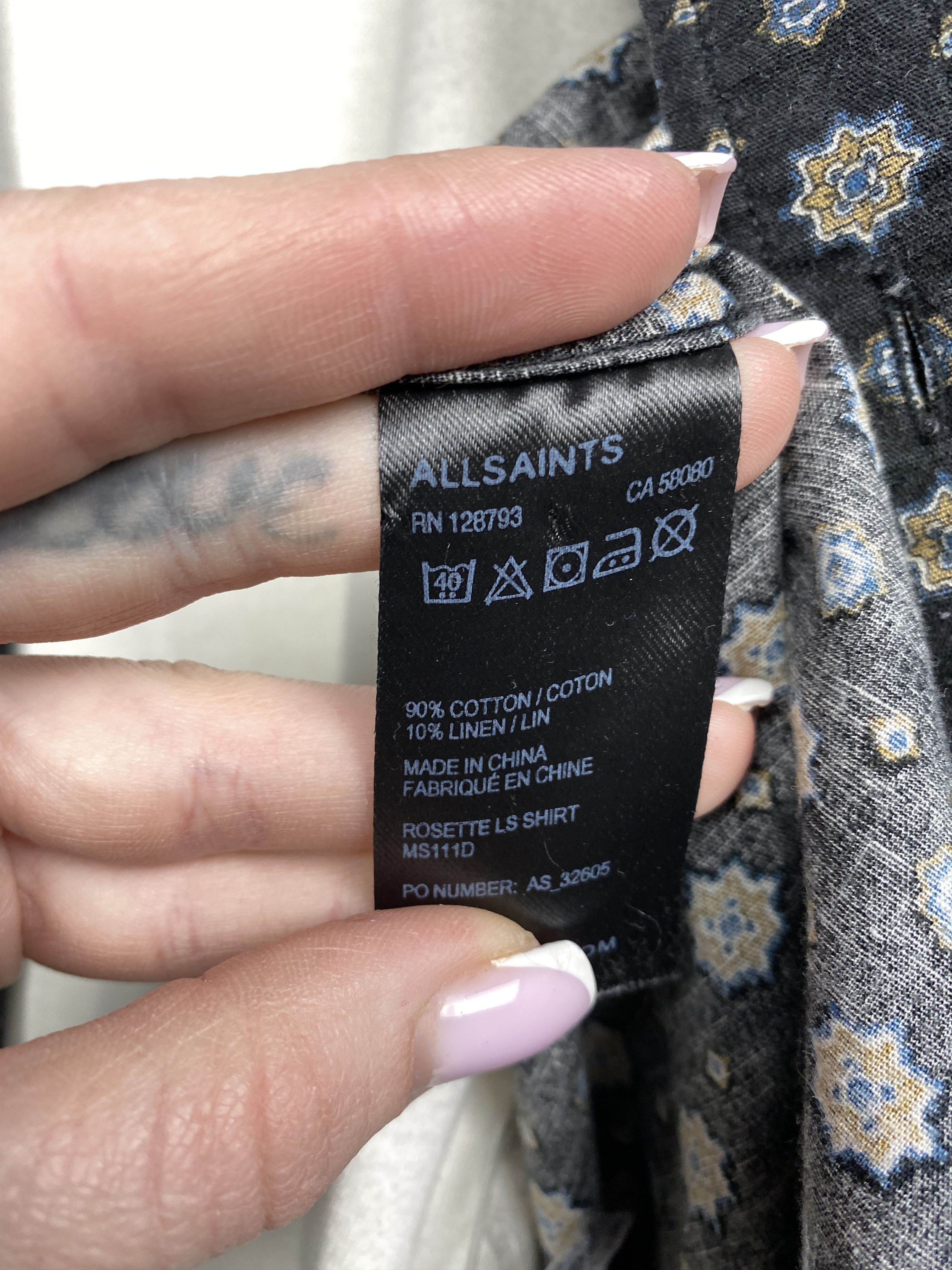 Allsaints Allsaints Mens Printed Long Sleeve Shirt Size US M / EU 48-50 / 2 - 6 Thumbnail