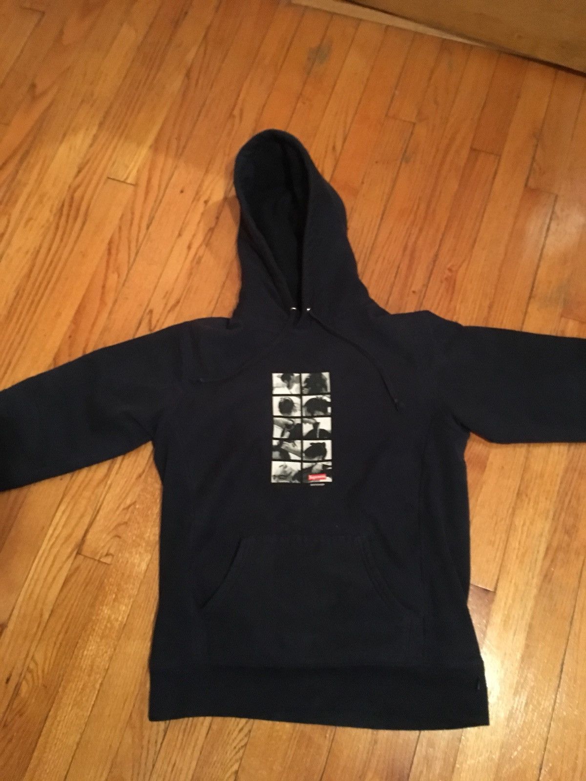 Supreme Navy Sumo Haircut Skateshop Hoodie | Grailed