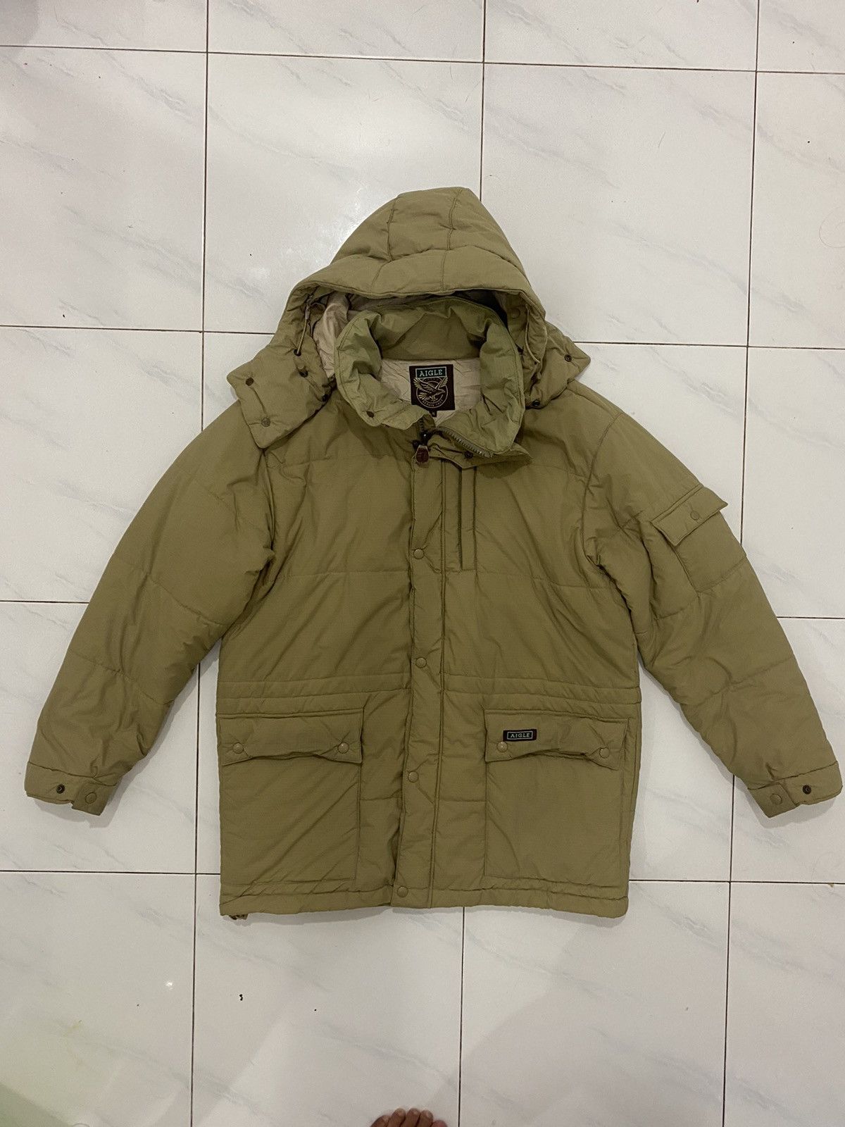 Aigle 🔥Vintage🔥 Aigle Puffer Hoodie Jacket Size US XL / EU 56 / 4 - 2 Thumbnail