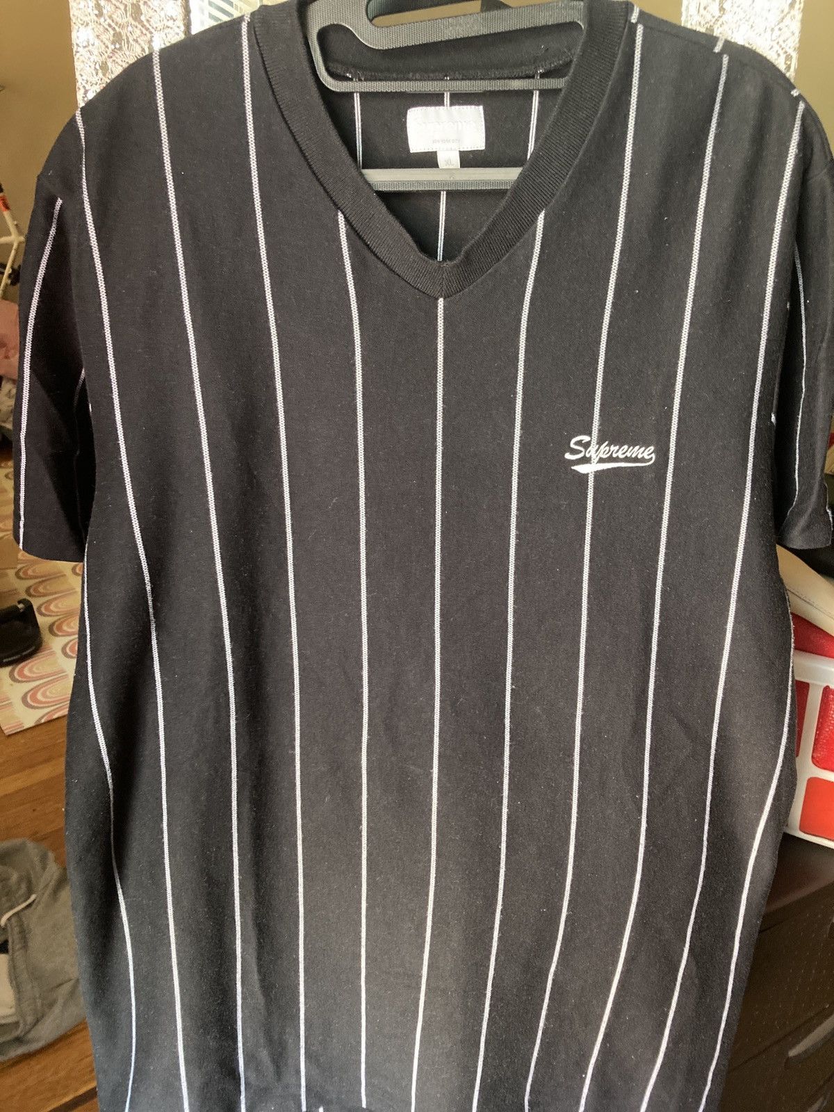 Supreme SUPREME PINSTRIPE SOCCER TOP | Grailed