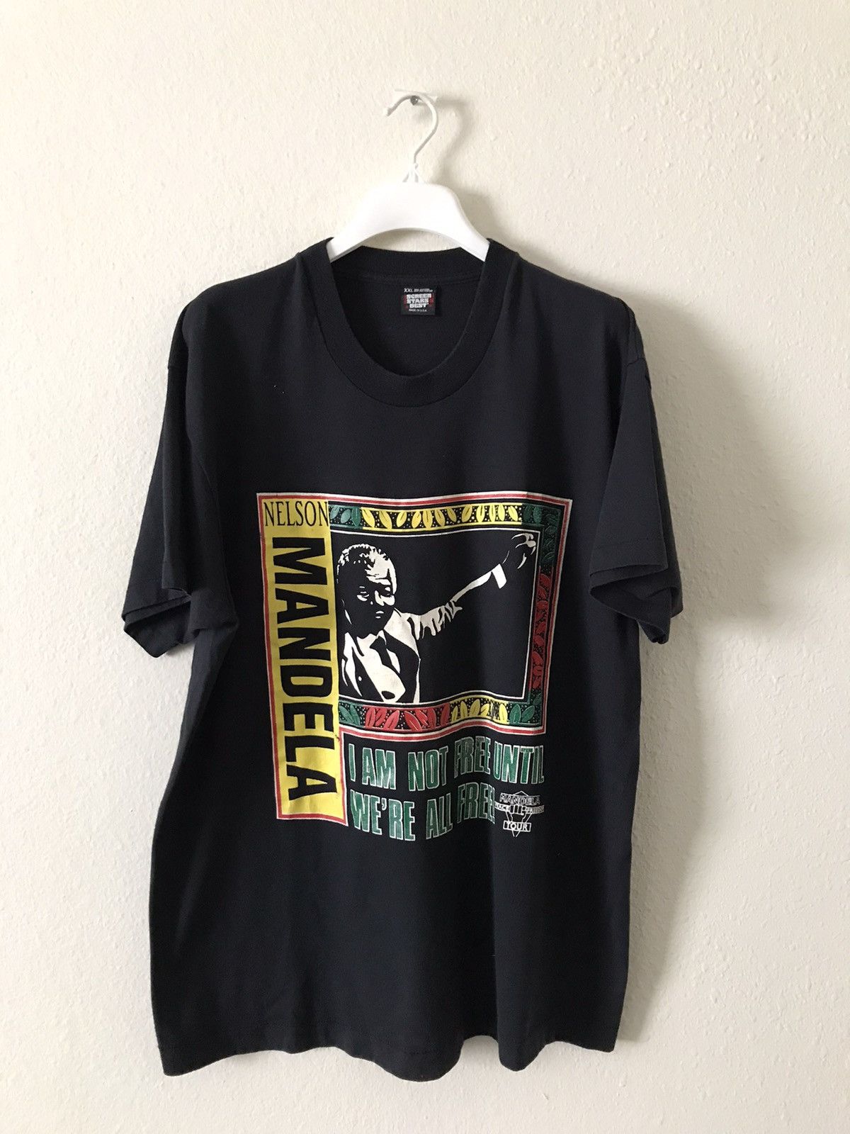 Vintage Vintage 90s Nelson Mandela Black T Shirt Rap Tee Obama BLM Size US XXL / EU 58 / 5 - 2 Thumbnail