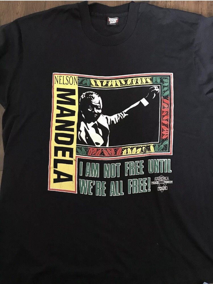 Vintage Vintage 90s Nelson Mandela Black T Shirt Rap Tee Obama BLM Size US XXL / EU 58 / 5 - 1 Thumbnail