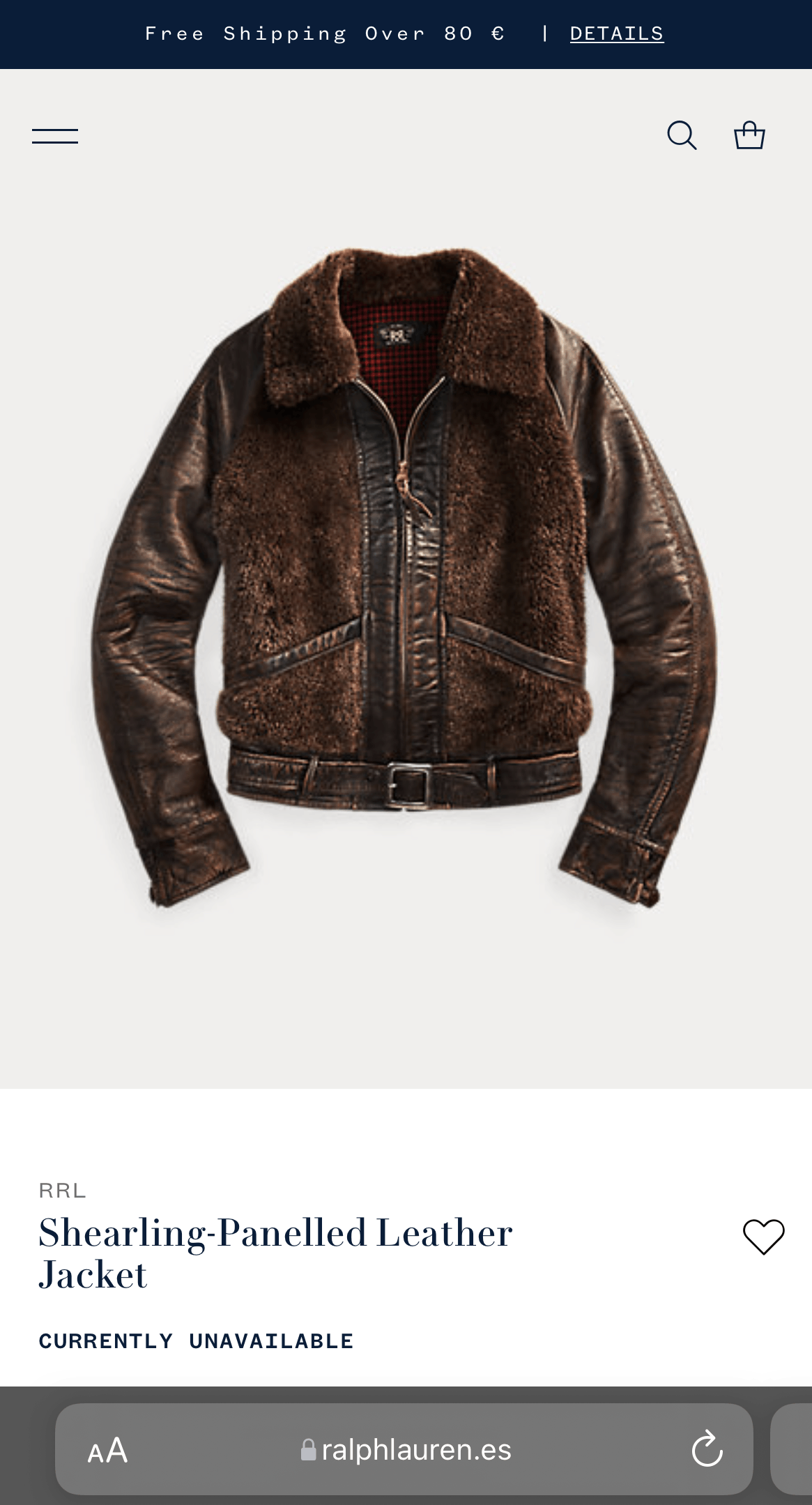 RRL Ralph Lauren × Ralph Lauren Double RL Brown Lamb Shearling Fur Paneled Leather Jacket Size S / US 4 / IT 40 - 1 Thumbnail