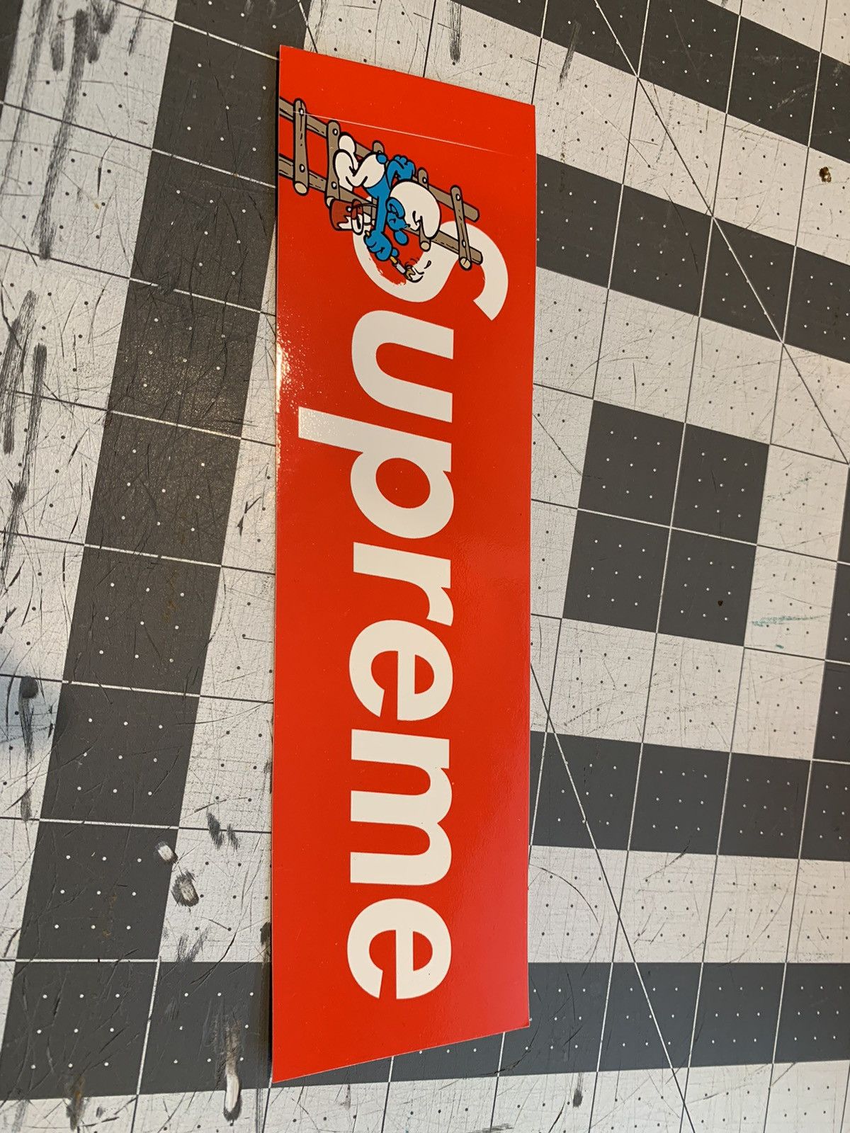 Supreme Smurf Sticker | Grailed