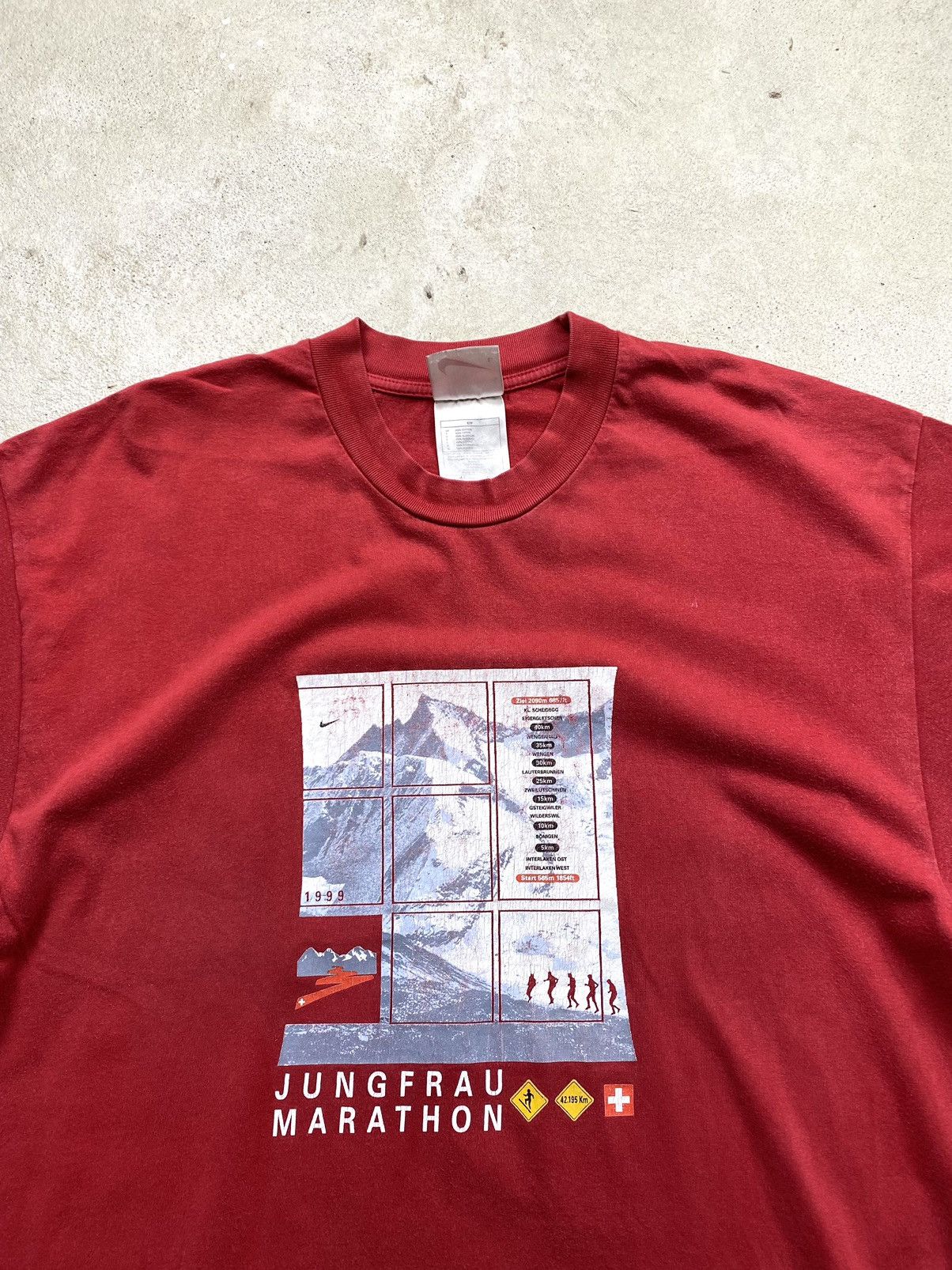 Nike Rare! 1999 Nike Jungfrau Marathon T Shirt Y2K 90’s Size US L / EU 52-54 / 3 - 3 Thumbnail