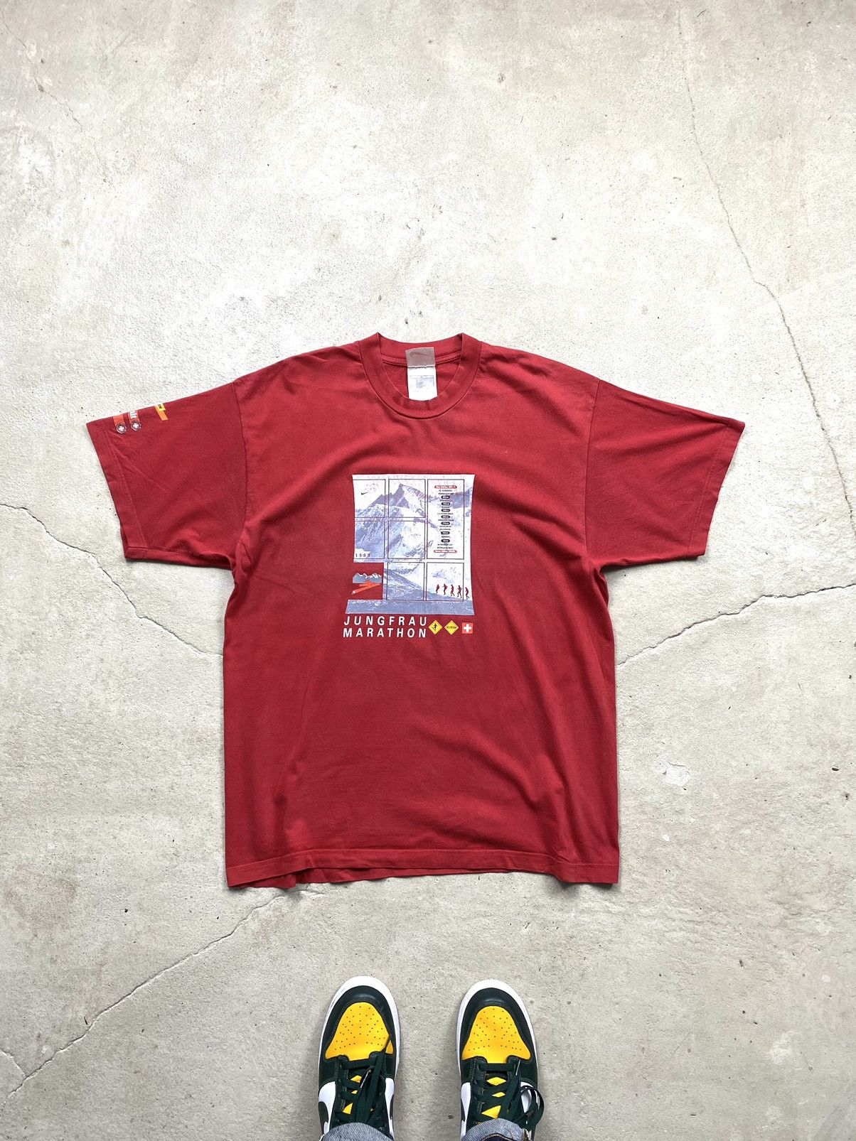 Nike Rare! 1999 Nike Jungfrau Marathon T Shirt Y2K 90’s Size US L / EU 52-54 / 3 - 1 Thumbnail