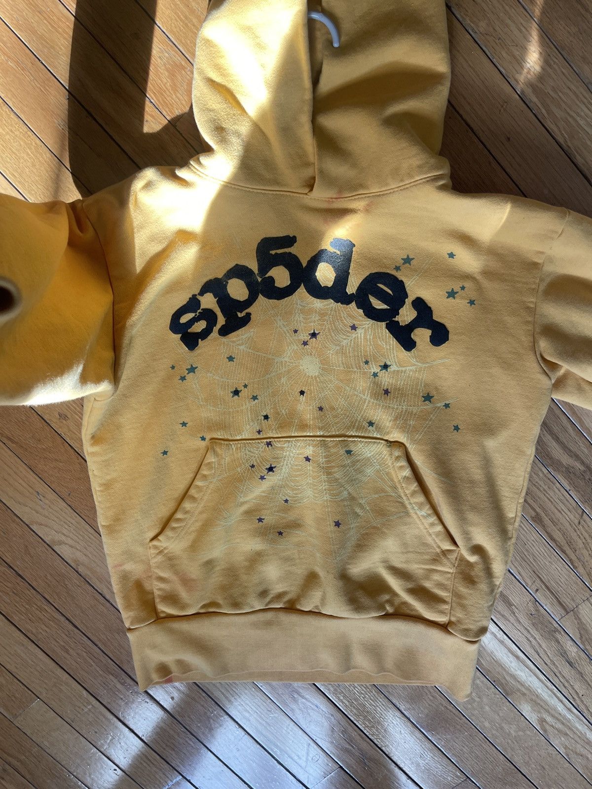 image of Og Spider Worldwide Hoodie Yellow, Men's (Size Small)