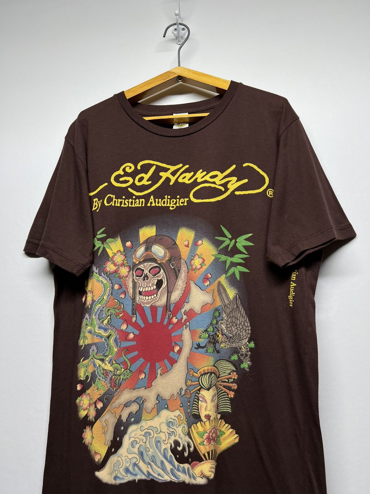 Christian Audigier × Ed Hardy × Vintage Vintage Y2k Brown 🤎 Ed Hardy Japan Egypt T-Shirt 00’s Size US M / EU 48-50 / 2 - 1 Thumbnail