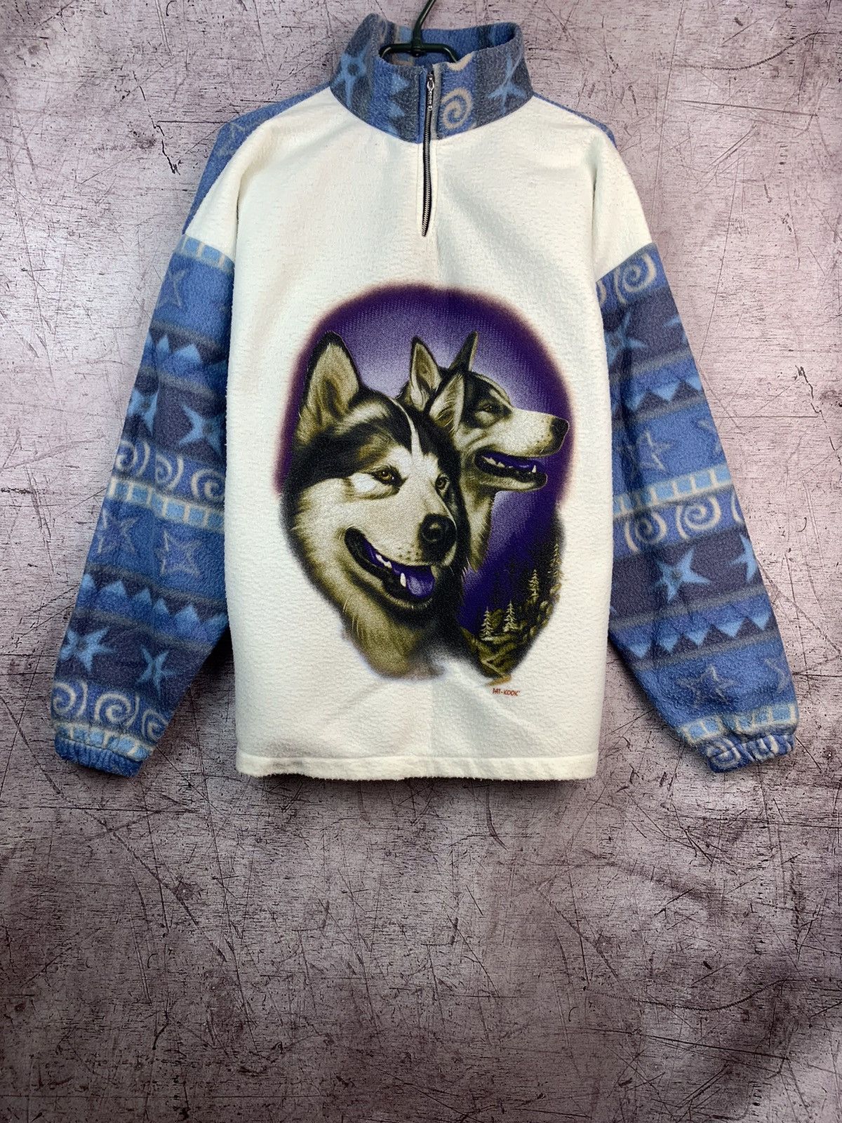 Vintage Vintage Fleece Wolf Print Sherpa Size US M / EU 48-50 / 2 - 1 Thumbnail