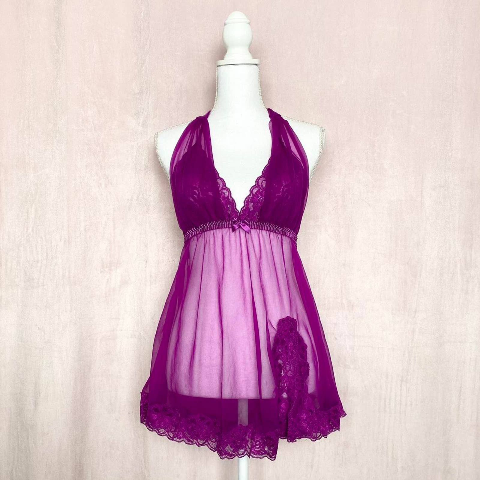 Vintage Vintage Frederick’s of Hollywood Purple Lace Chemise, Large ...