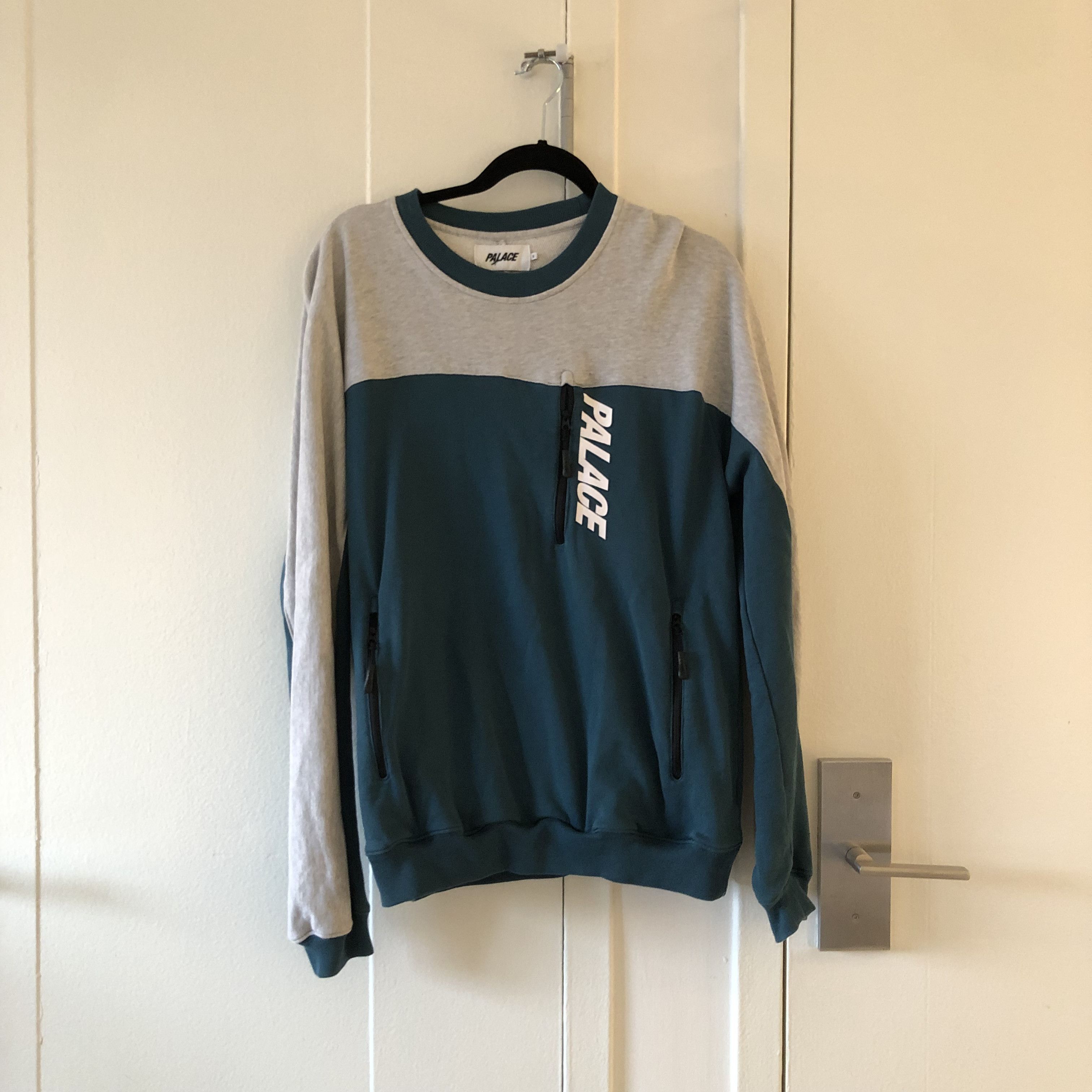 Image of Palace Logo Crewneck in Colrblock, Men's (Size Small)