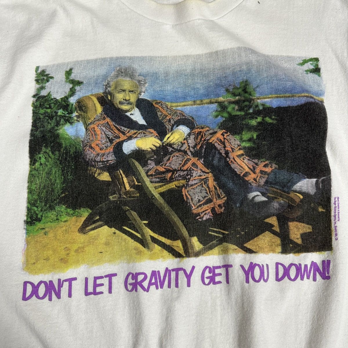 Vintage VTG 90s Albert Einstein Don’t let gravity get you down tee Size US XL / EU 56 / 4 - 5 Thumbnail