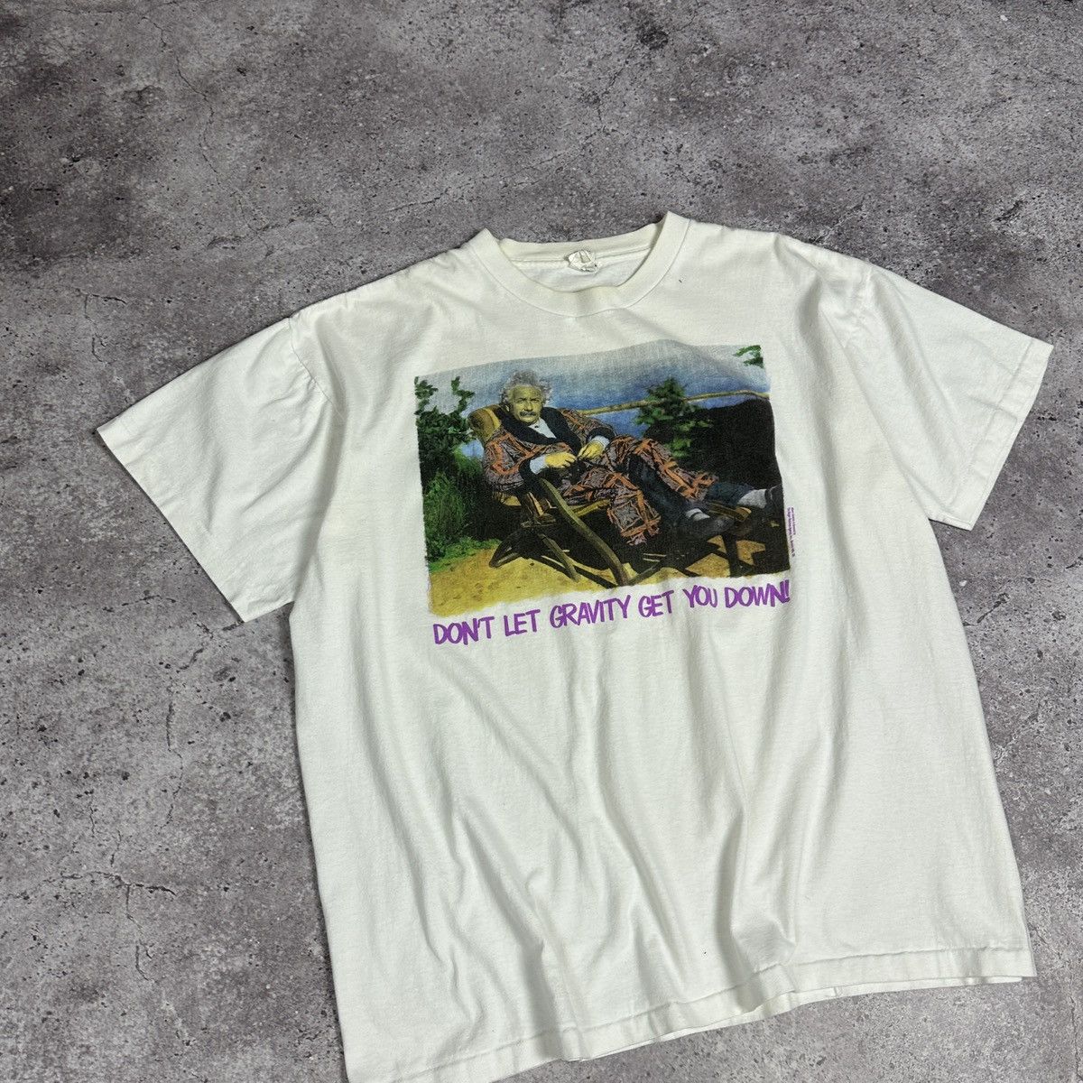 Vintage VTG 90s Albert Einstein Don’t let gravity get you down tee Size US XL / EU 56 / 4 - 3 Thumbnail