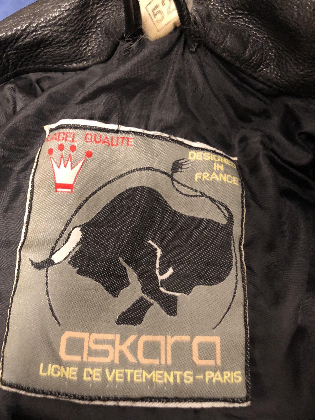 Japanese Brand Leather jacket Askara Paris 1980-90 biker