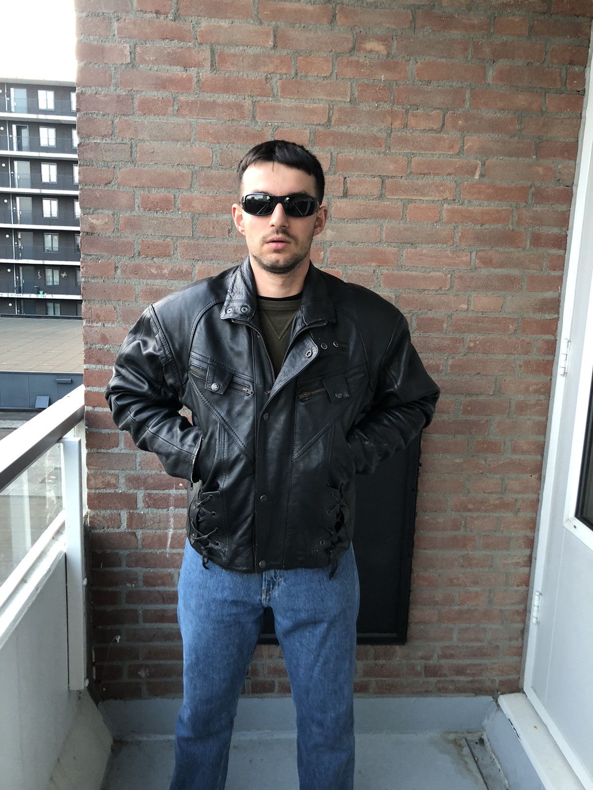 Biker Denim × Japanese Brand × Leather Jacket Leather jacket