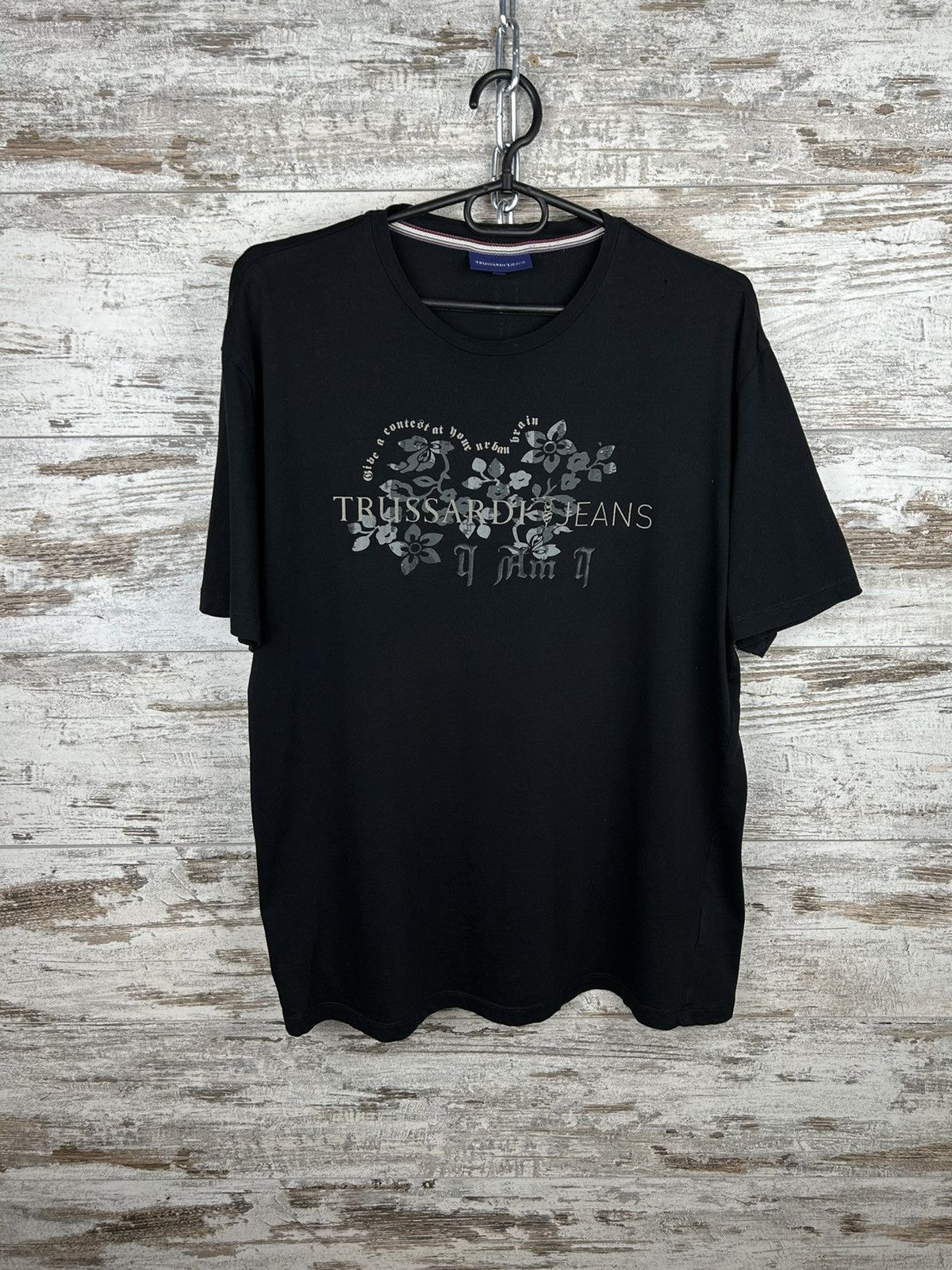 Trussardi Mens Trussardi Jeans T Shirt big logo Luxury tee Size US L / EU 52-54 / 3 - 1 Thumbnail