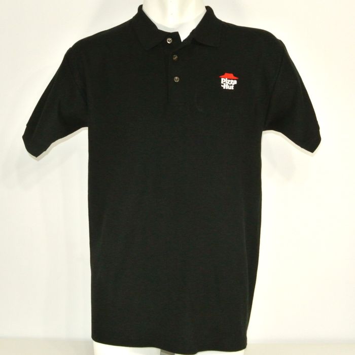 Mando PIZZA HUT Employee Uniform Black Polo Shirt NEW | Grailed