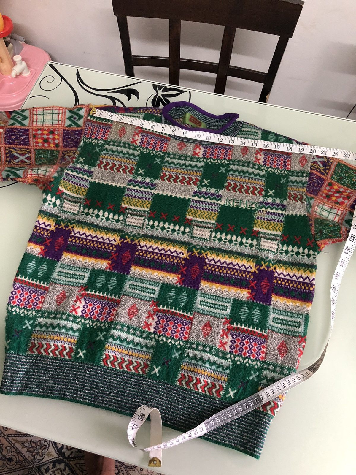 Kenzo Vintage 90s Kenzo Coloured Patchwork Knitwear Size US S / EU 44-46 / 1 - 22 Thumbnail