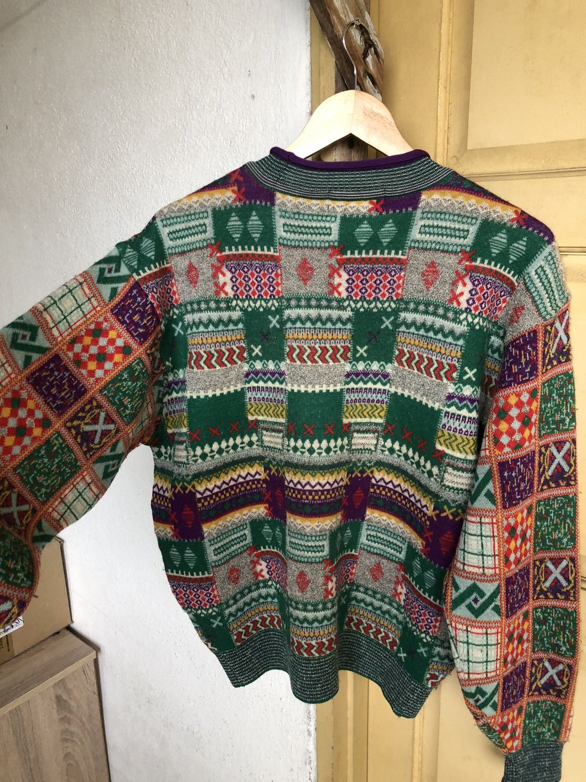 Kenzo Vintage 90s Kenzo Coloured Patchwork Knitwear Size US S / EU 44-46 / 1 - 18 Thumbnail