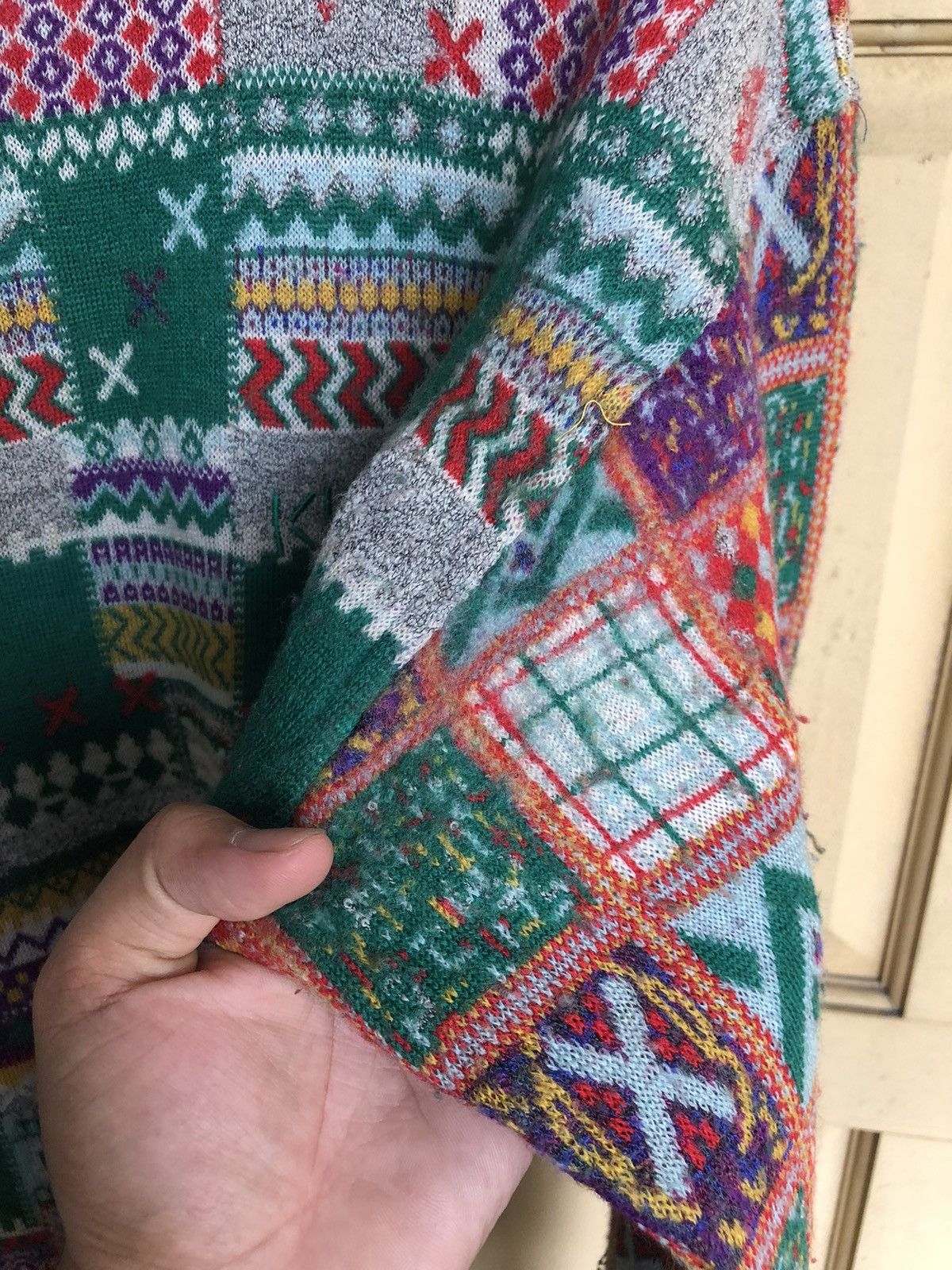 Kenzo Vintage 90s Kenzo Coloured Patchwork Knitwear Size US S / EU 44-46 / 1 - 10 Thumbnail