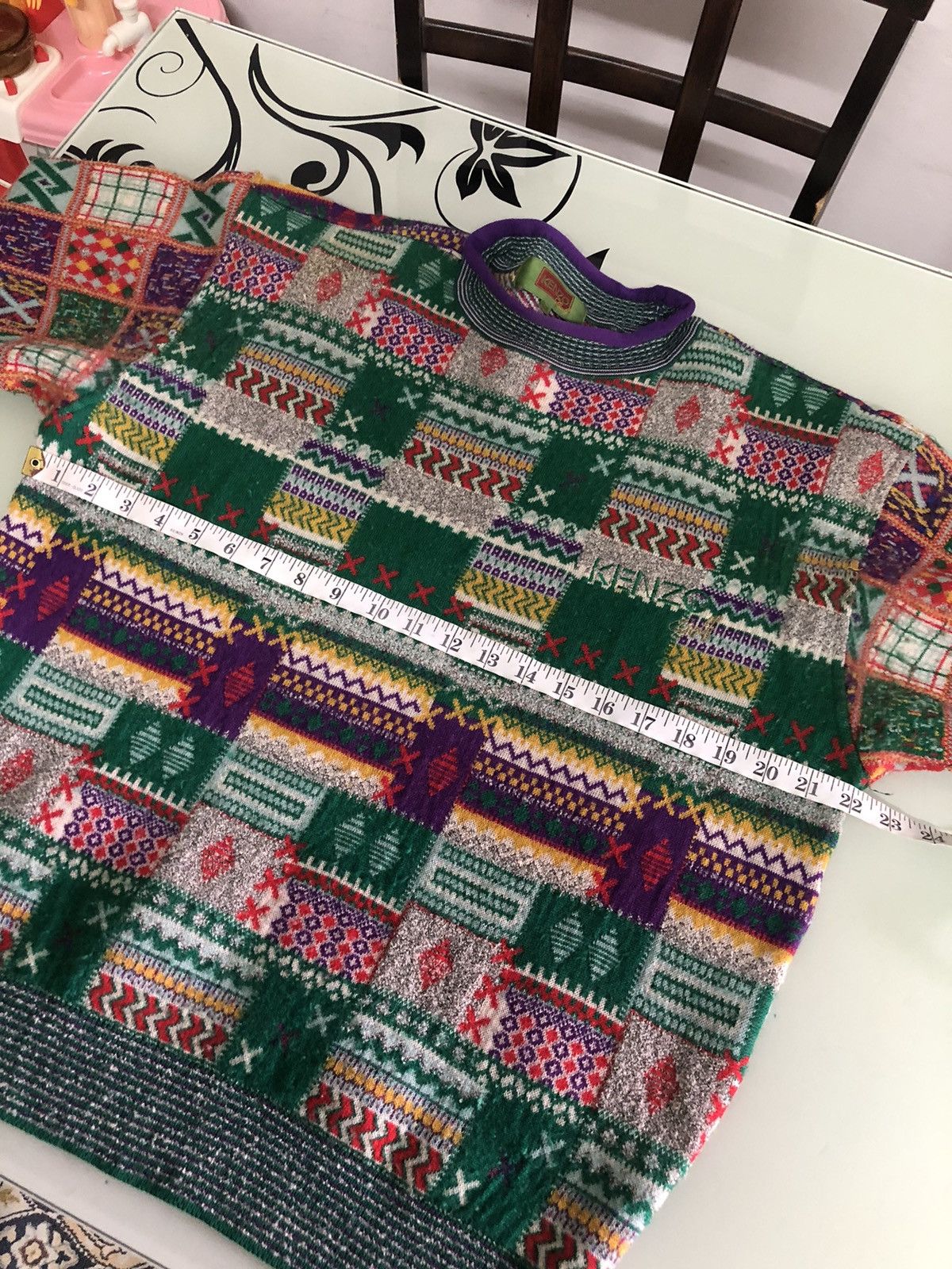 Kenzo Vintage 90s Kenzo Coloured Patchwork Knitwear Size US S / EU 44-46 / 1 - 20 Thumbnail