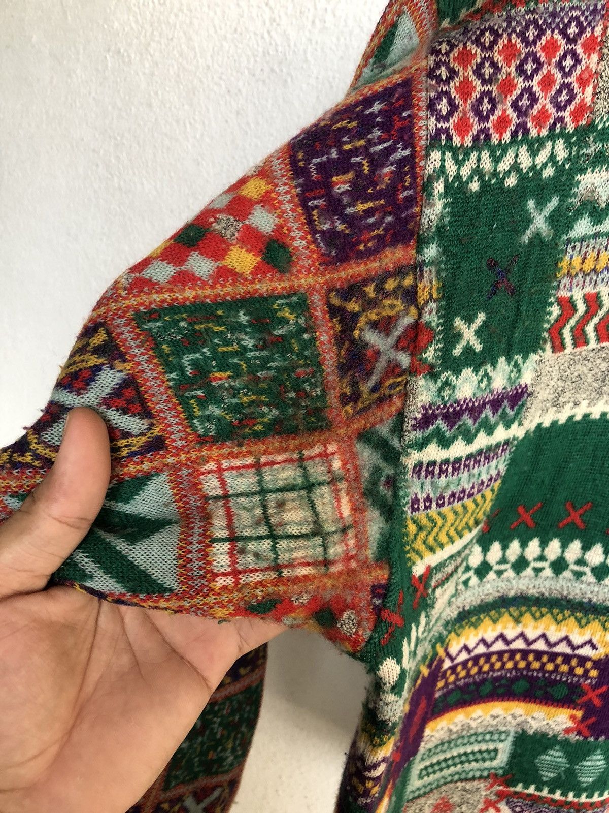 Kenzo Vintage 90s Kenzo Coloured Patchwork Knitwear Size US S / EU 44-46 / 1 - 9 Thumbnail
