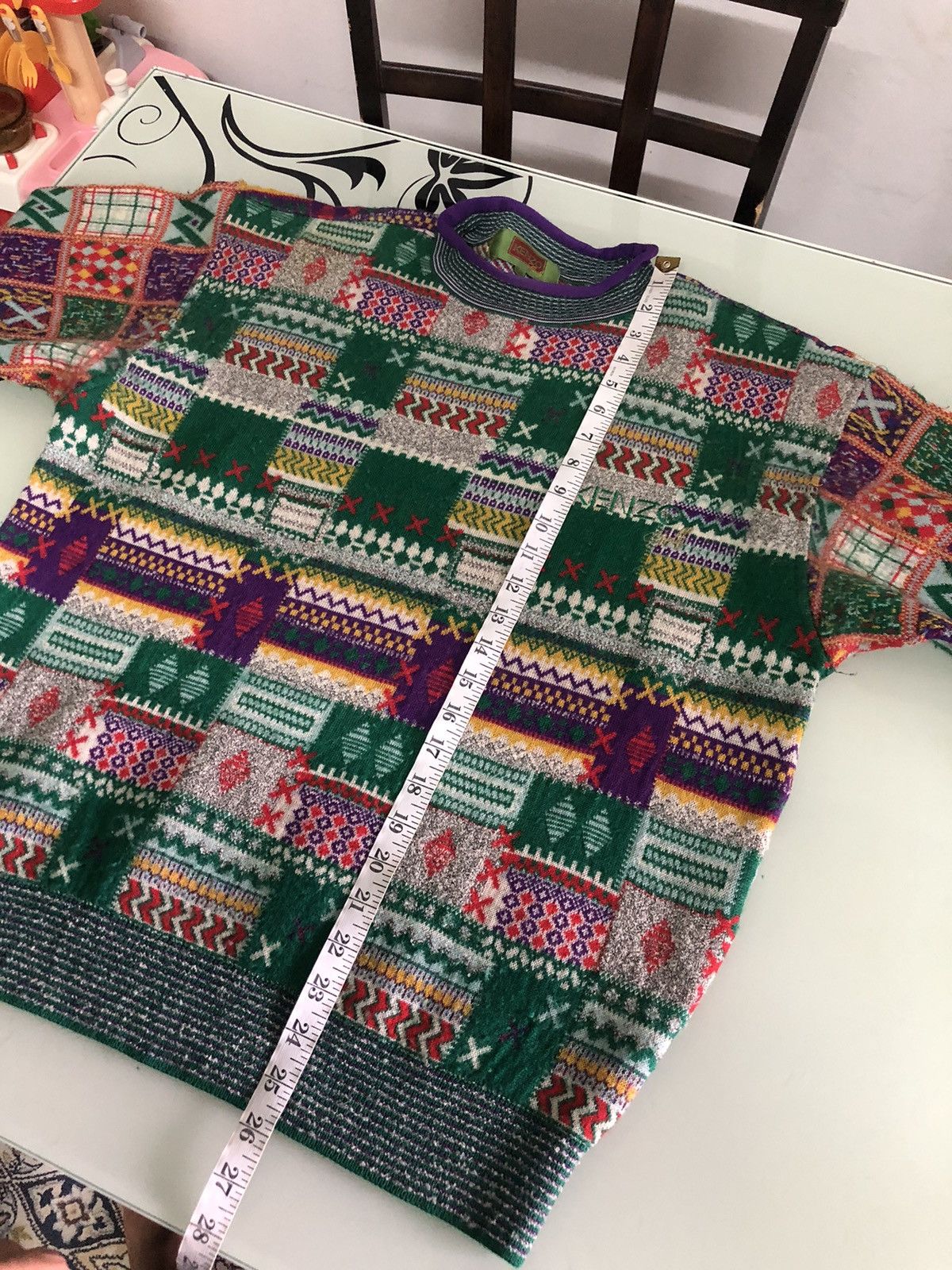 Kenzo Vintage 90s Kenzo Coloured Patchwork Knitwear Size US S / EU 44-46 / 1 - 21 Thumbnail
