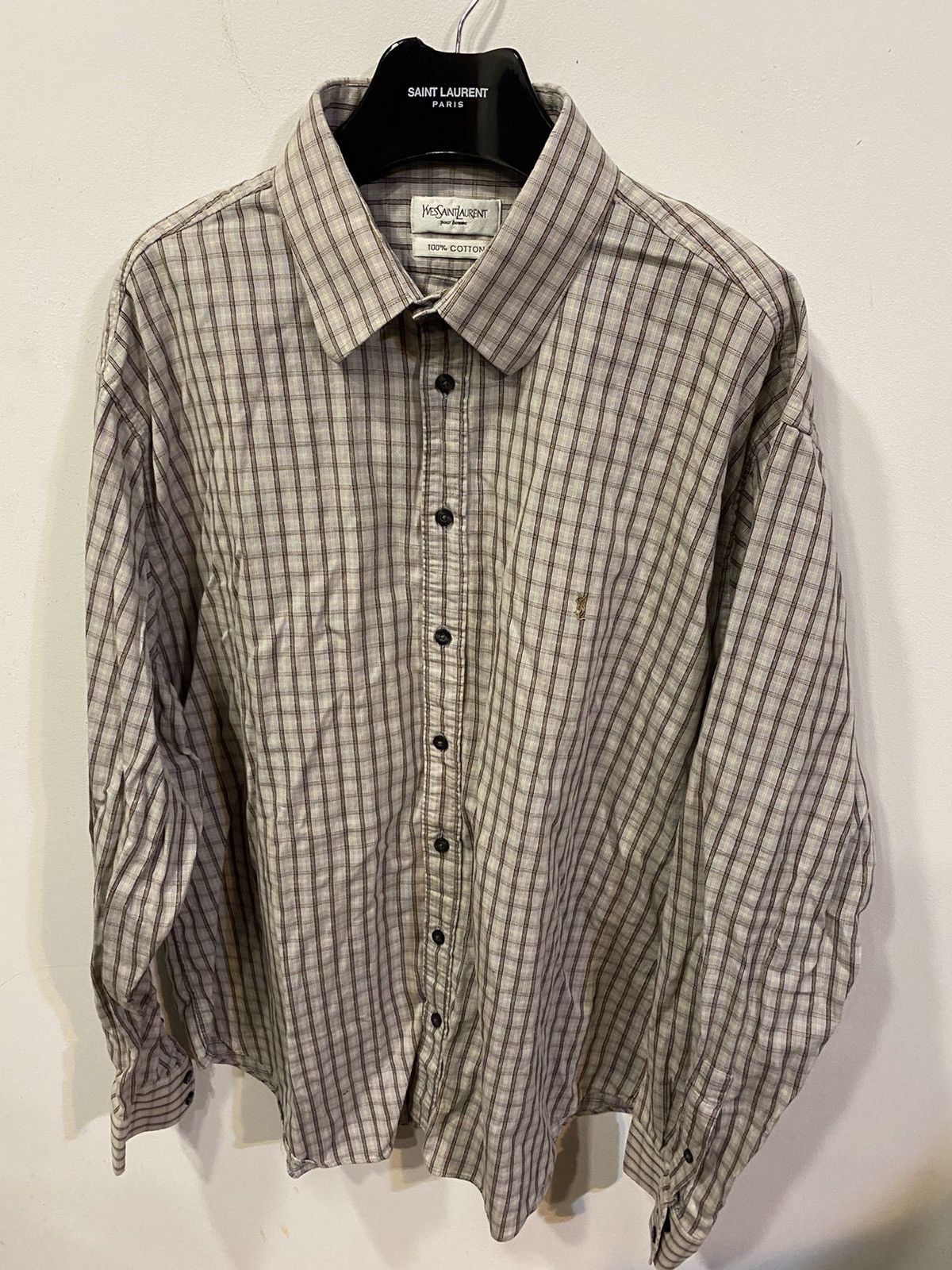 Yves Saint Laurent Cotton YSL Shirt Plaid Yves Saint Laurent Shirt Size US XXL / EU 58 / 5 - 2 Thumbnail